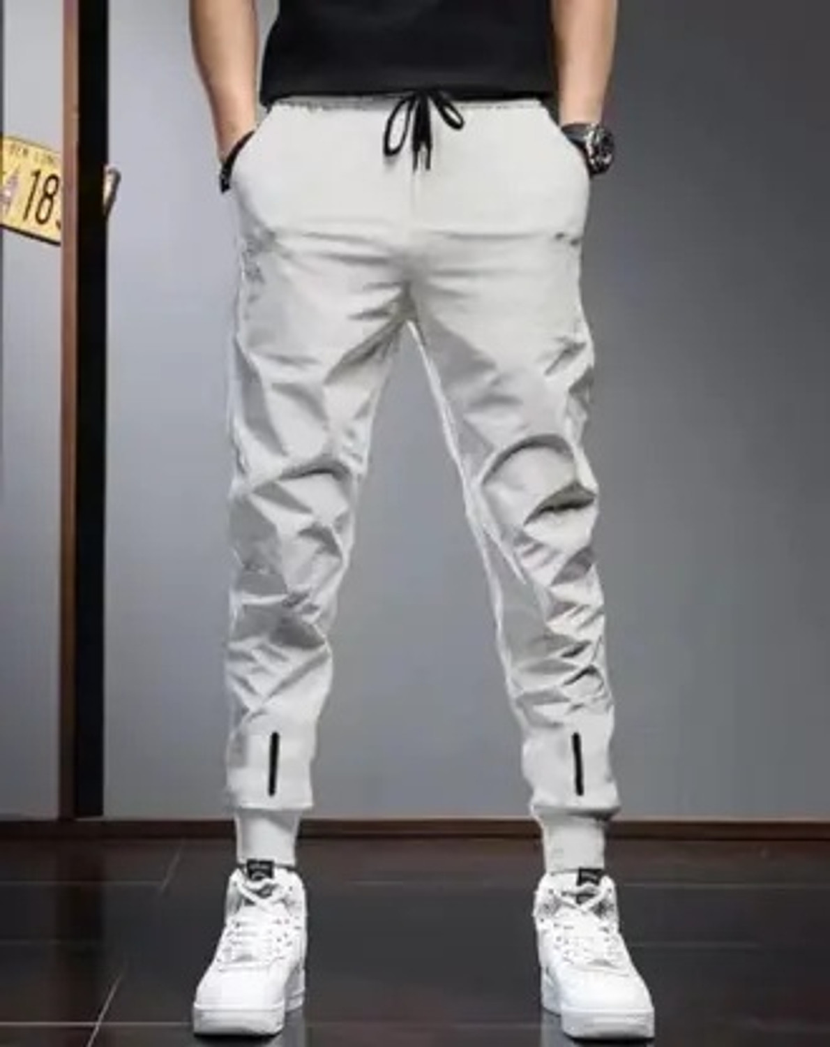 Image of Monteiro Solid Men Multicolor Track Pants