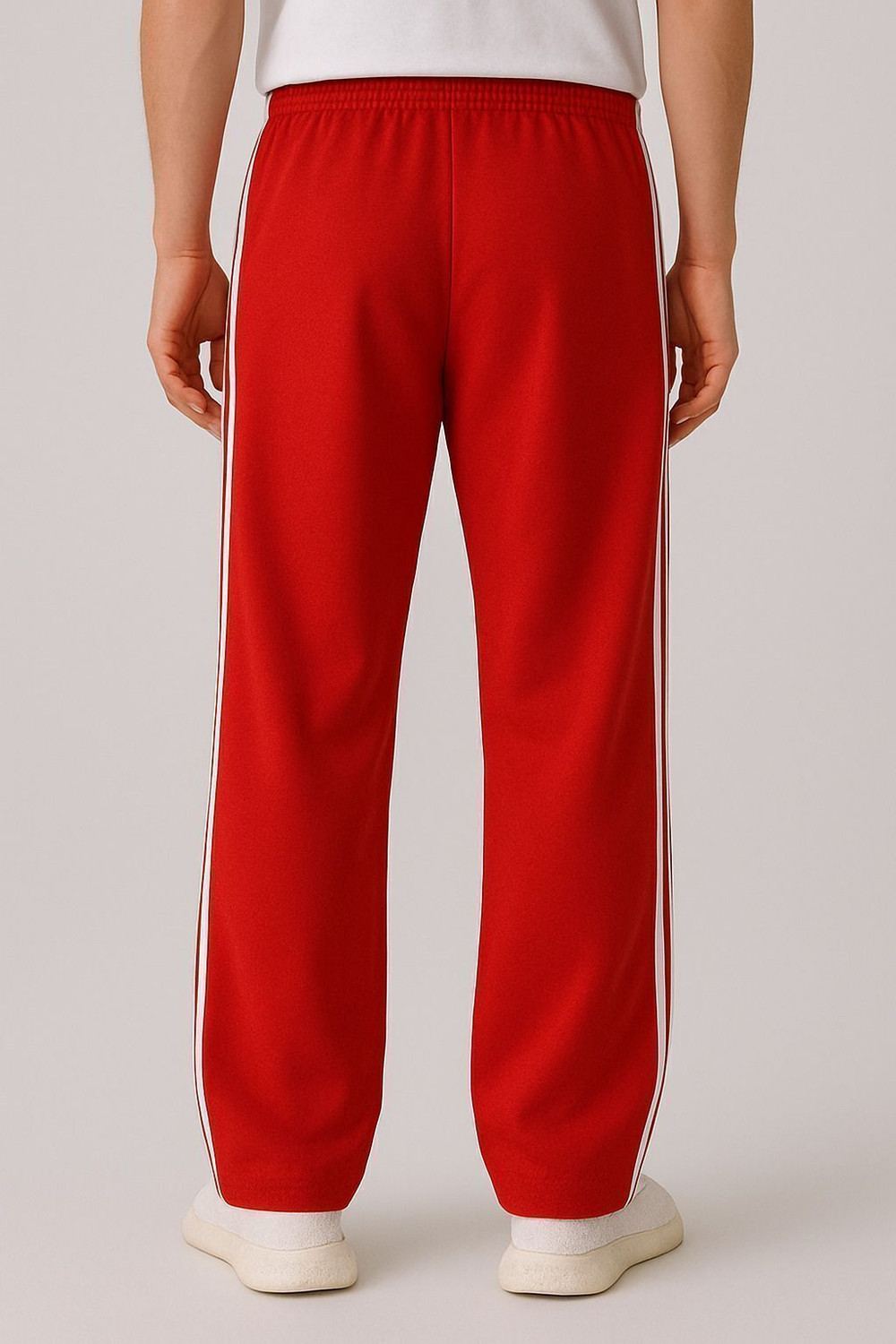 Image of Rivastra Striped Men Red Track Pants