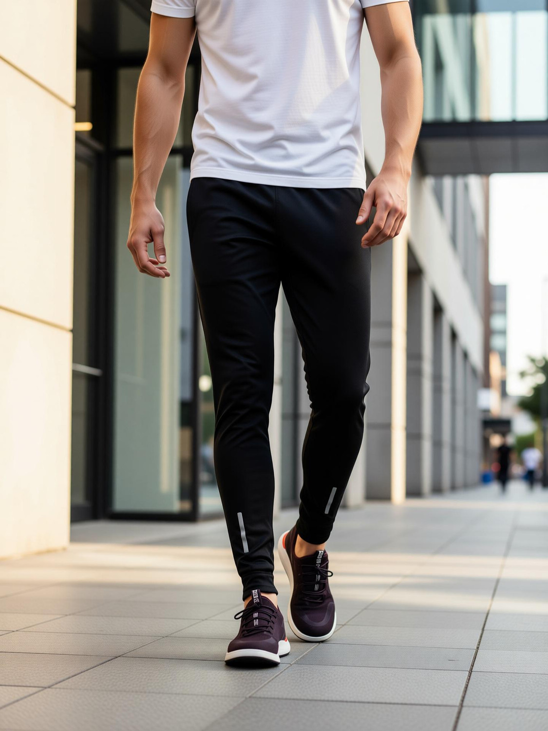 Image of Grande Mode Solid Men Black Track Pants