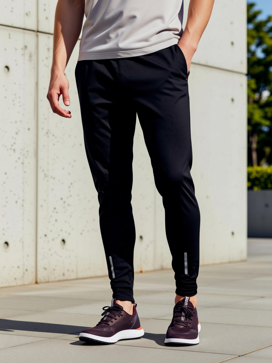 Image of Grande Mode Solid Men Black Track Pants