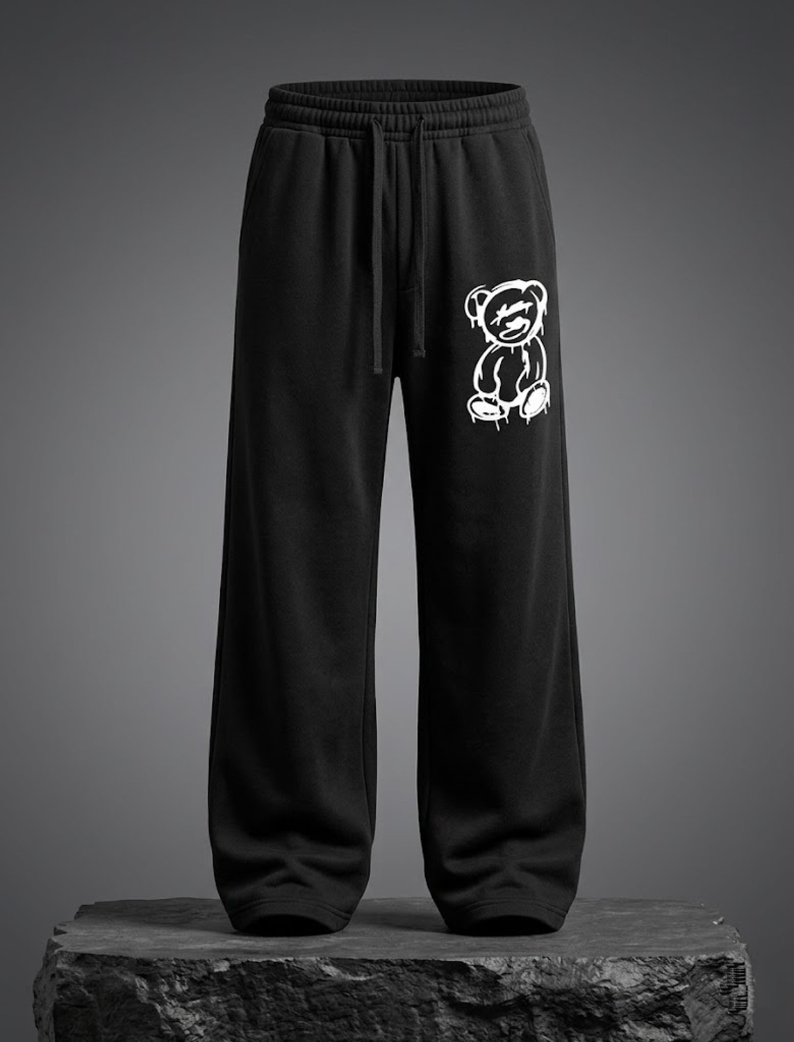 Image of Lakatos Printed Men Black Track Pants