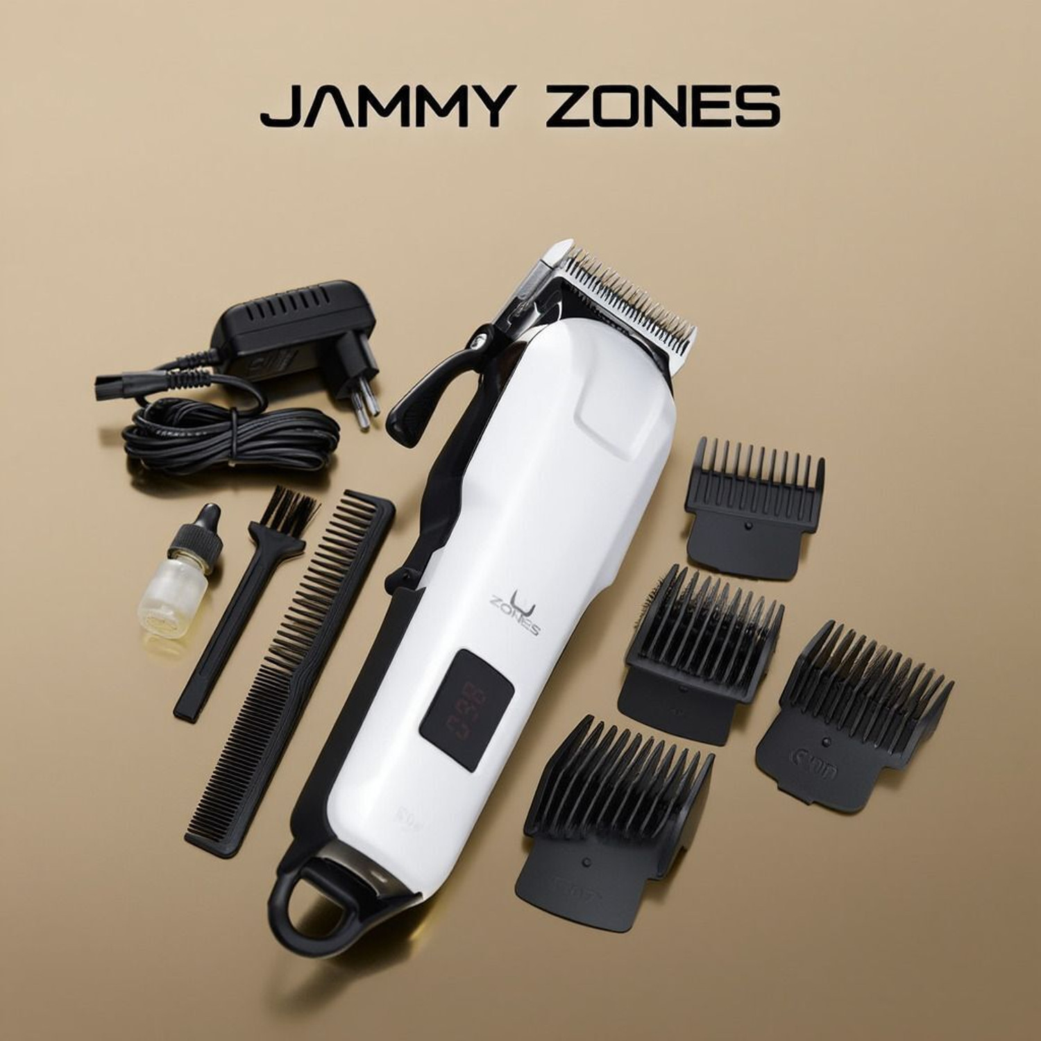 Image of JAMMY ZONES KM-809A Salon-Style Cordless Professonal TrimmerSkin-Friendly A13 Fully Waterproof Trimmer 240 min Runtime 4 Length Settings