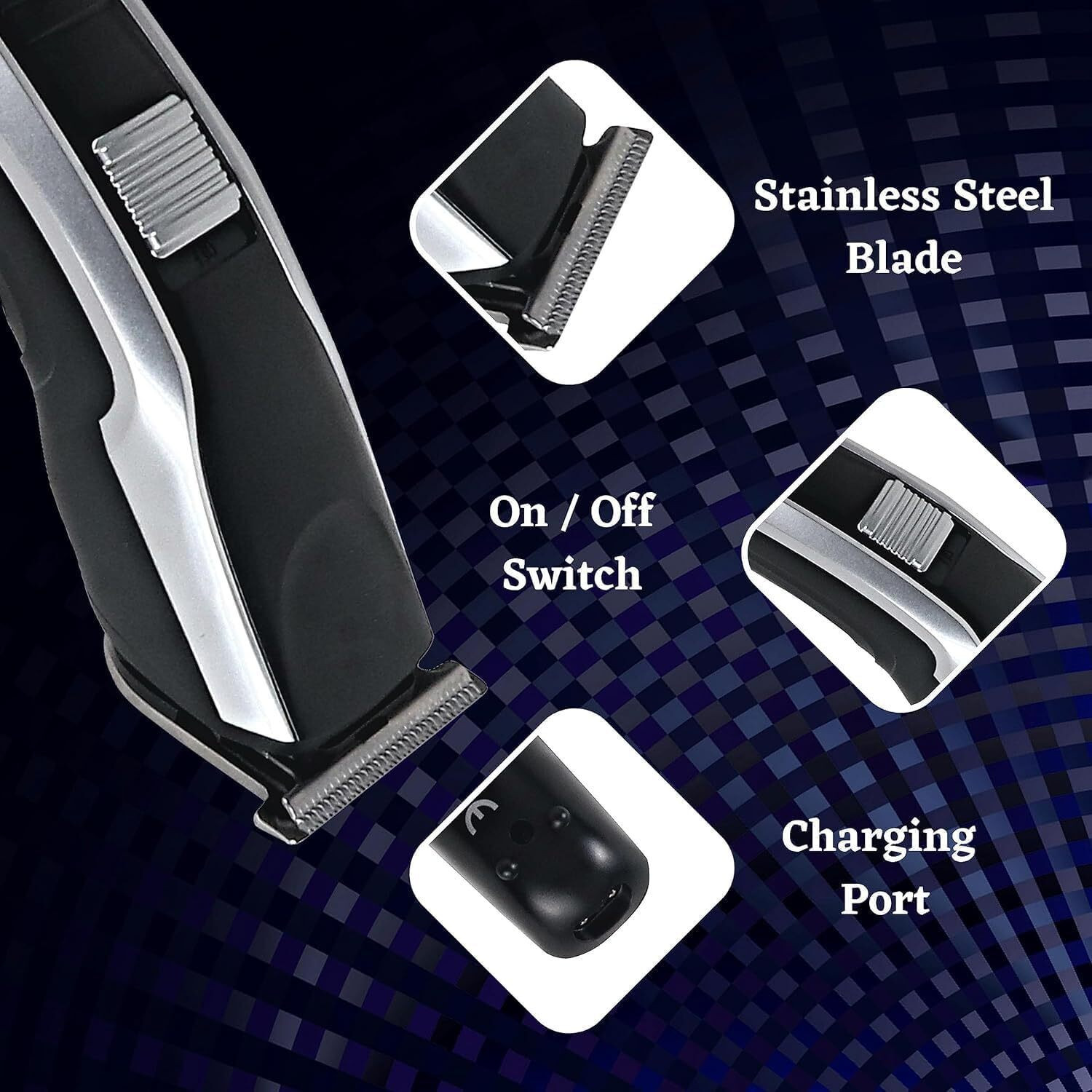 Image of CLINLINSO 538 Trimmer Set with Hair Comb & Scissor for Men Grooming Kit Fully Waterproof Trimmer 60 min Runtime 4 Length Settings