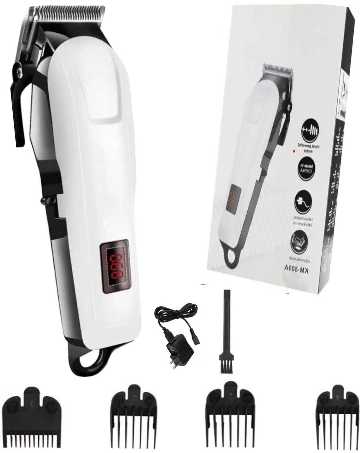 Image of THE OM ENTERPRISE Hair Clipper with USB Charger, High Torque Motor and Steel Blade Trimmer 300 min Runtime 4 Length Settings