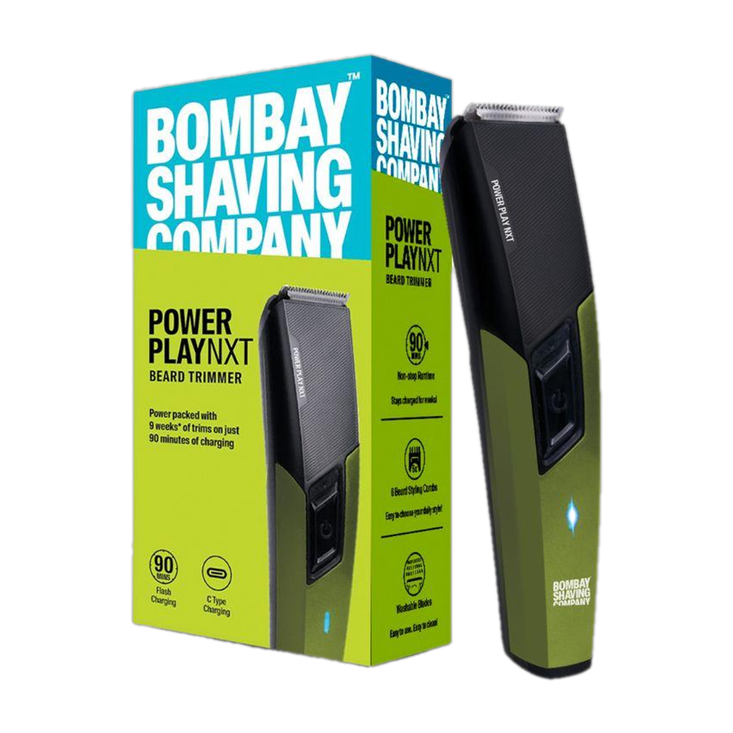BOMBAY SHAVING COMPANY POWER PLAY NXT BEARD TRIMMER Trimmer 90 min Runtime 6 Length Settings Rs. 449 - Flipkart