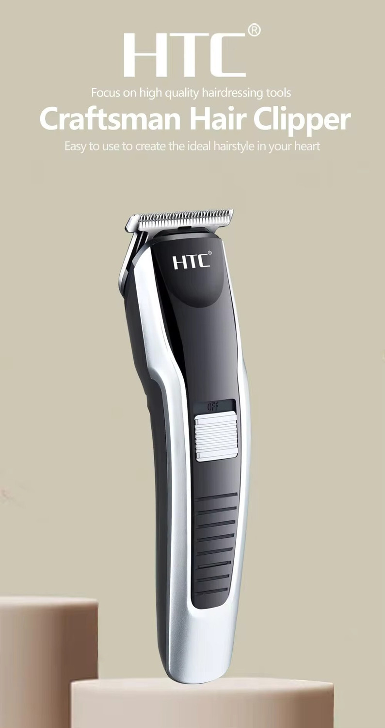 Image of HTC AT 538 Portable Smart Size Trimmer Waterproof Stainless Steel Blade Trimmer 90 min Runtime 4 Length Settings