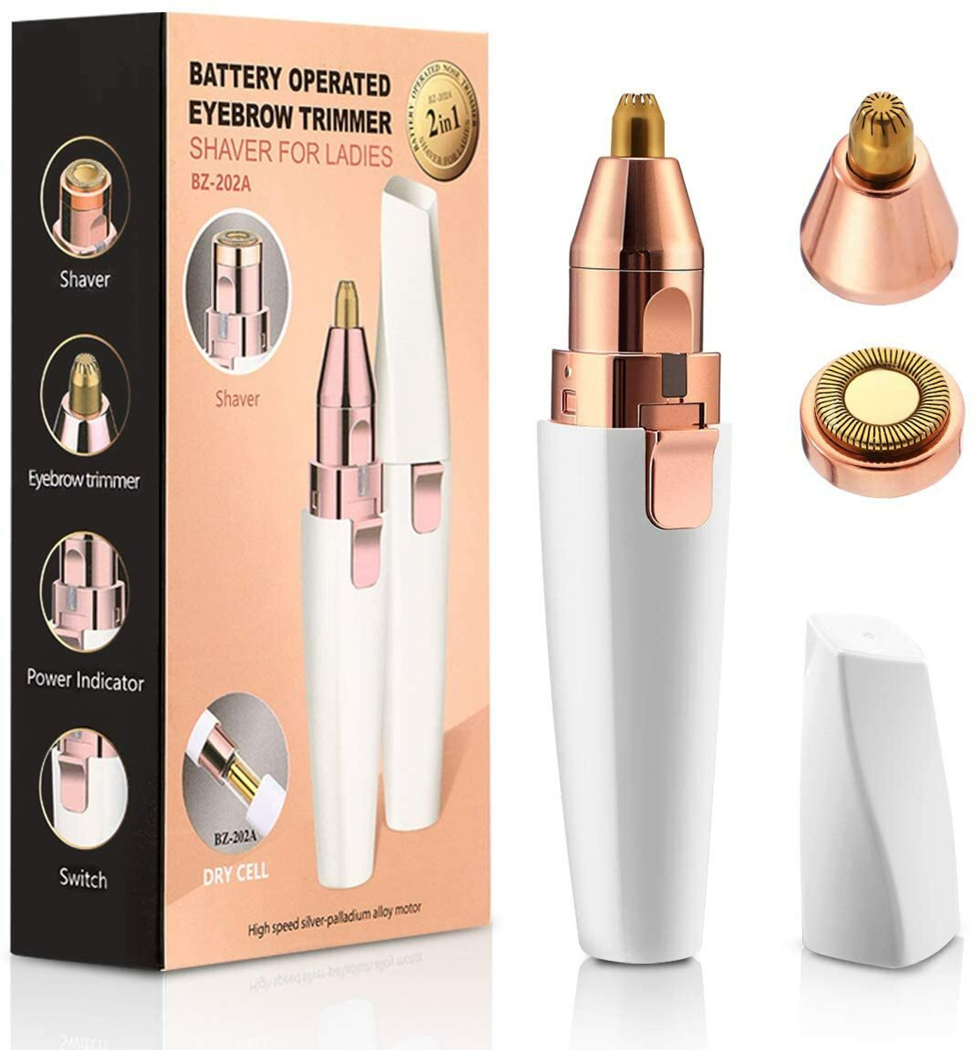 Image of PKK TRADERS 2 in 1 Hair Removal Eyebrow Epilator Rechargeable Portable Facial Hair Remover