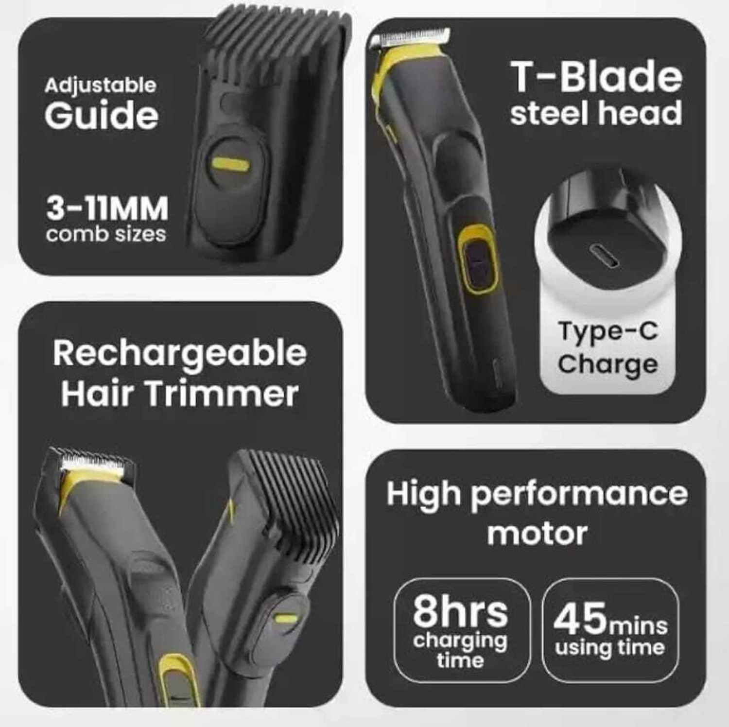 Image of SPARKPLUG AT510 Professional Salon style trimmer for men Fully Waterproof Trimmer 90 min Runtime 4 Length Settings
