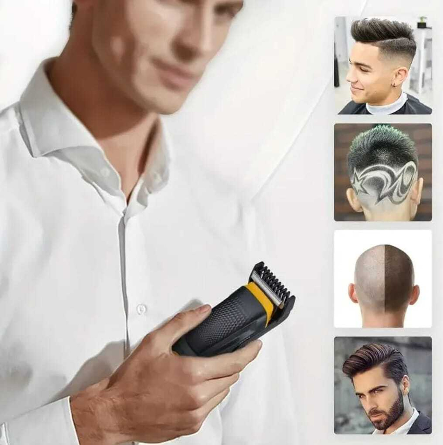 Image of SPARKPLUG AT510 Professional Salon style trimmer for men Fully Waterproof Trimmer 90 min Runtime 4 Length Settings