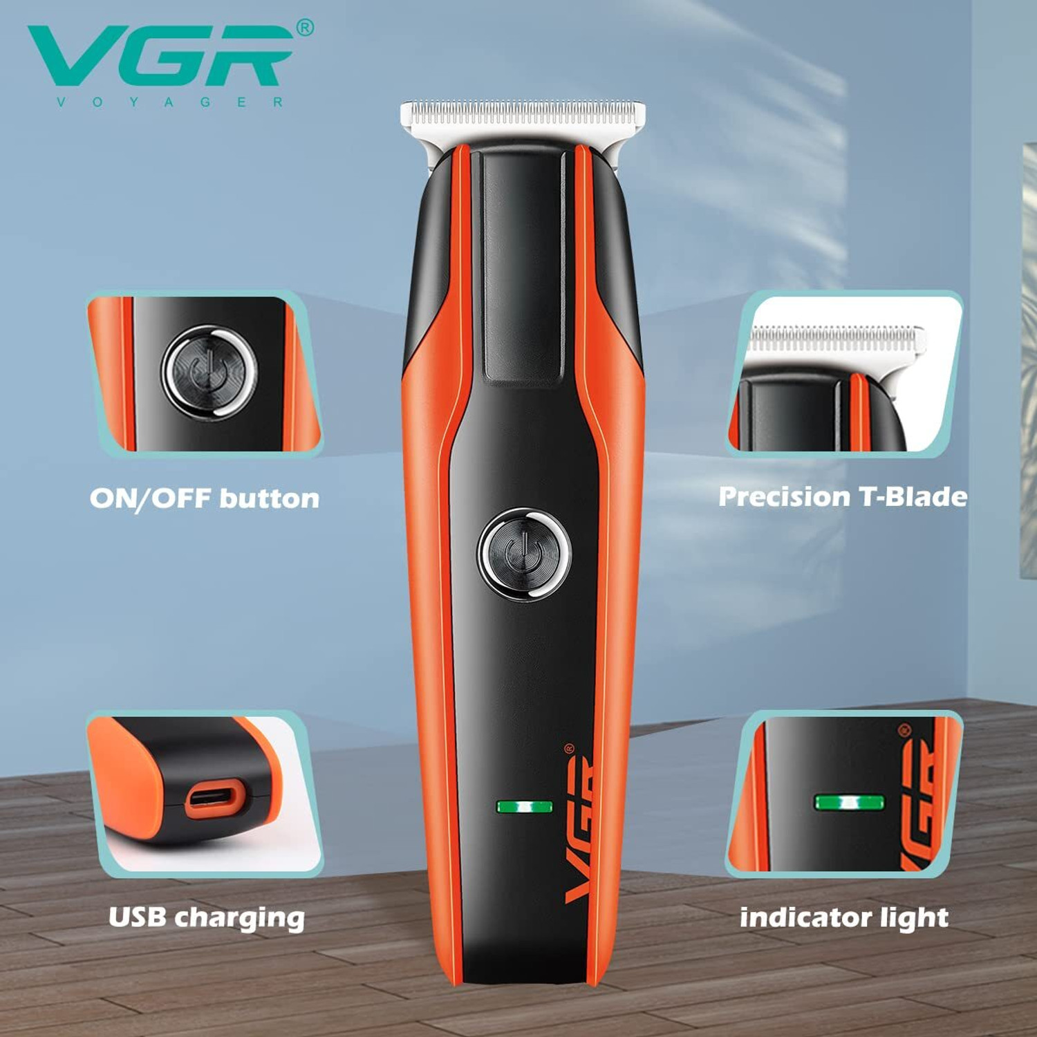 Image of VGR V-999 Fully Waterproof Trimmer 120 min Runtime 4 Length Settings