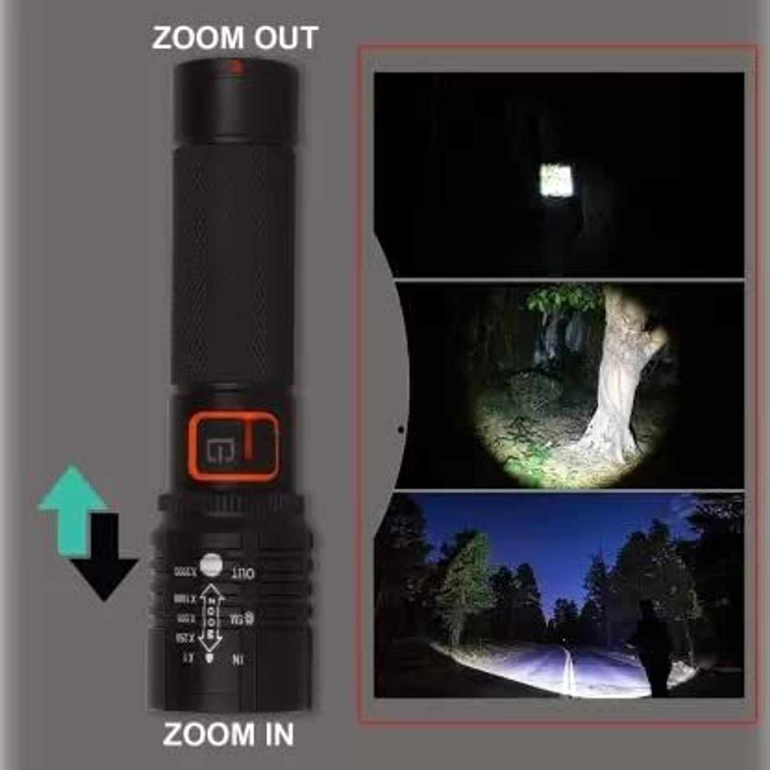 Image of Sument M 035 (ZOOMABLE METAL)5 Modes Flashlight, Super Bright Cree T6 LED Light Torch