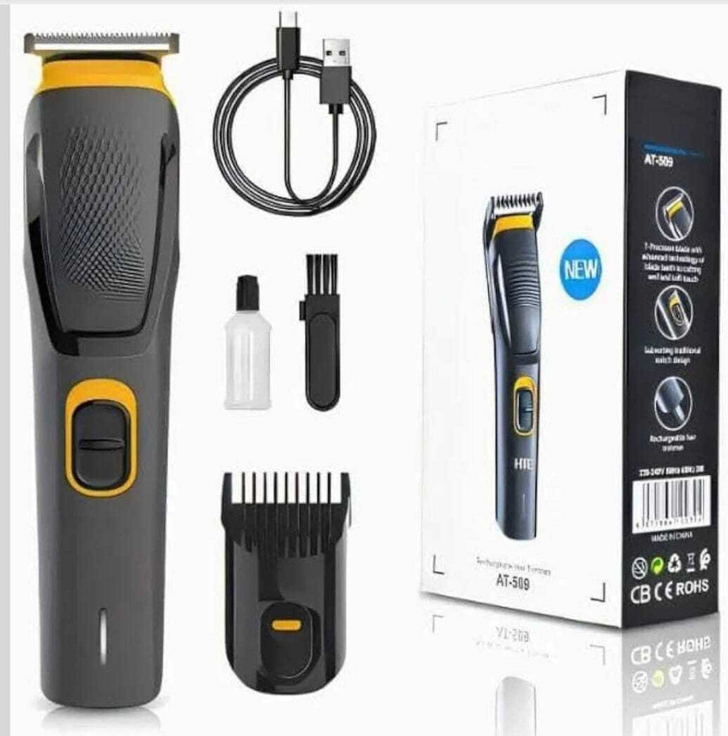Image of SPARKPLUG AT510 Professional Salon style trimmer for men Fully Waterproof Trimmer 90 min Runtime 4 Length Settings