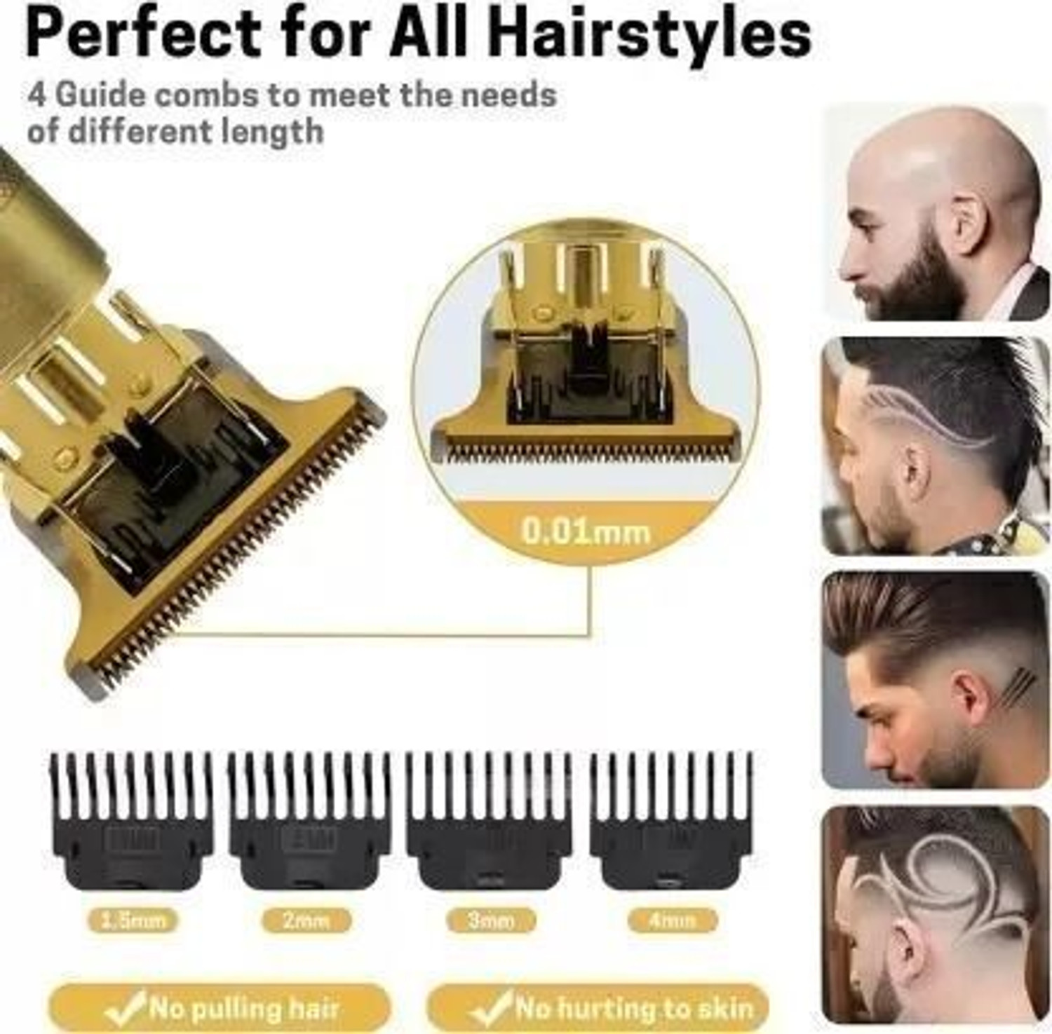 Image of Sahaj Enterprise Waterproof Vintage -T9 Metal Hair Cutting Trimmer T9 USB charging 0mm Cutting Trimmer 60 min Runtime 0 Length Settings
