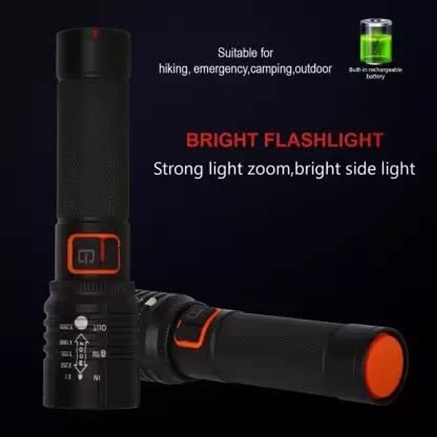 Image of Sument M 035 (ZOOMABLE METAL)5 Modes Flashlight, Super Bright Cree T6 LED Light Torch