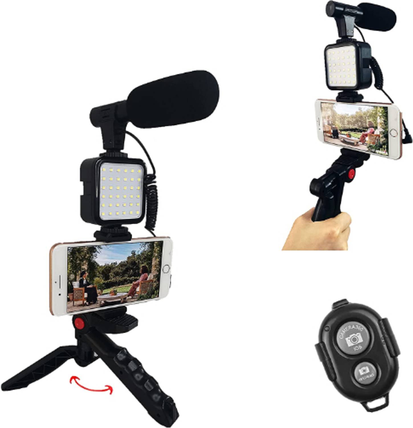 SACRO ATY_581A_VLOGGING KIT FOR VIDEO MAKING PODCASTING,MIC,TRIPOD STAND,LED LIGHT Tripod Kit