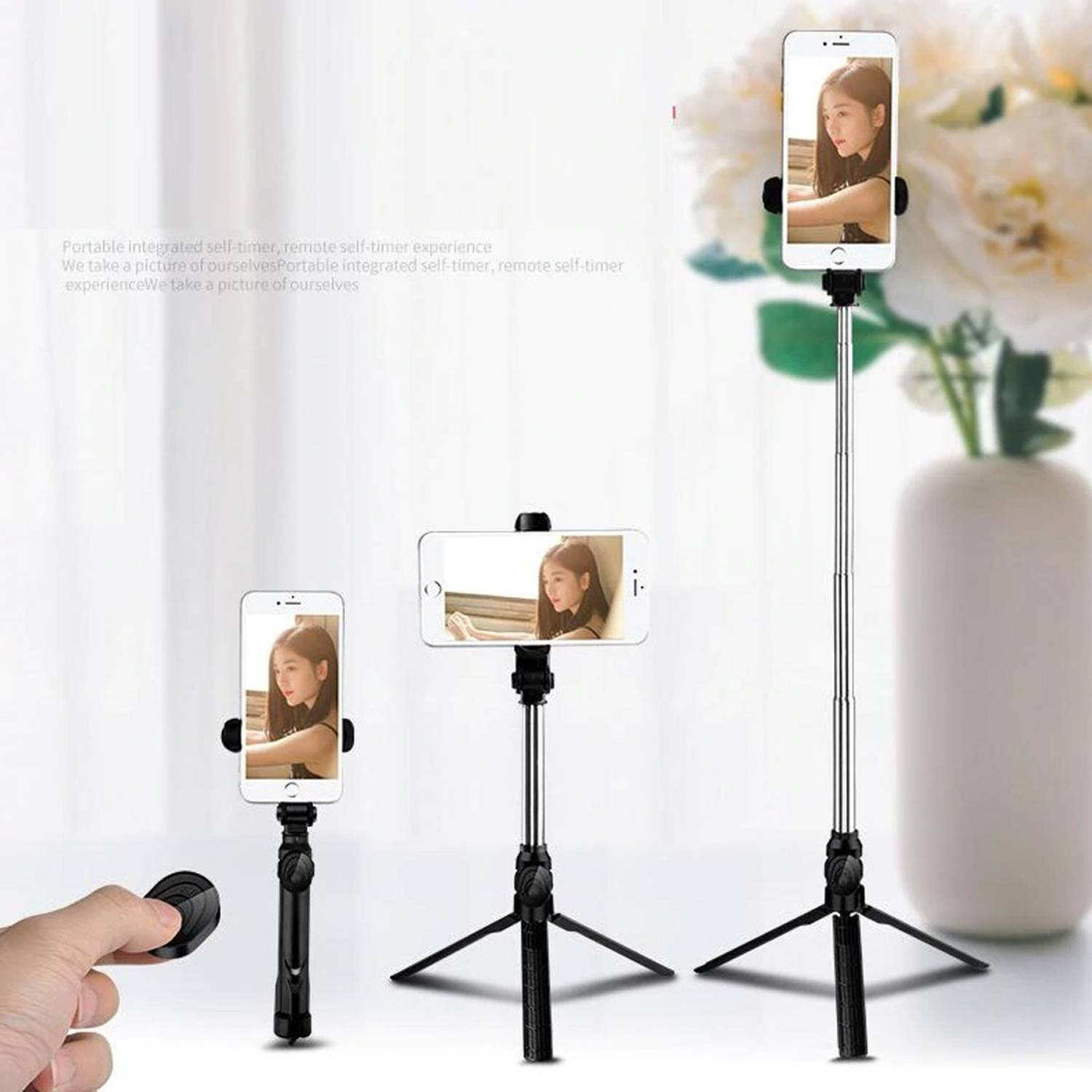 POZUB Selfie Stick Tripod Bluetooth Remote - Image 5
