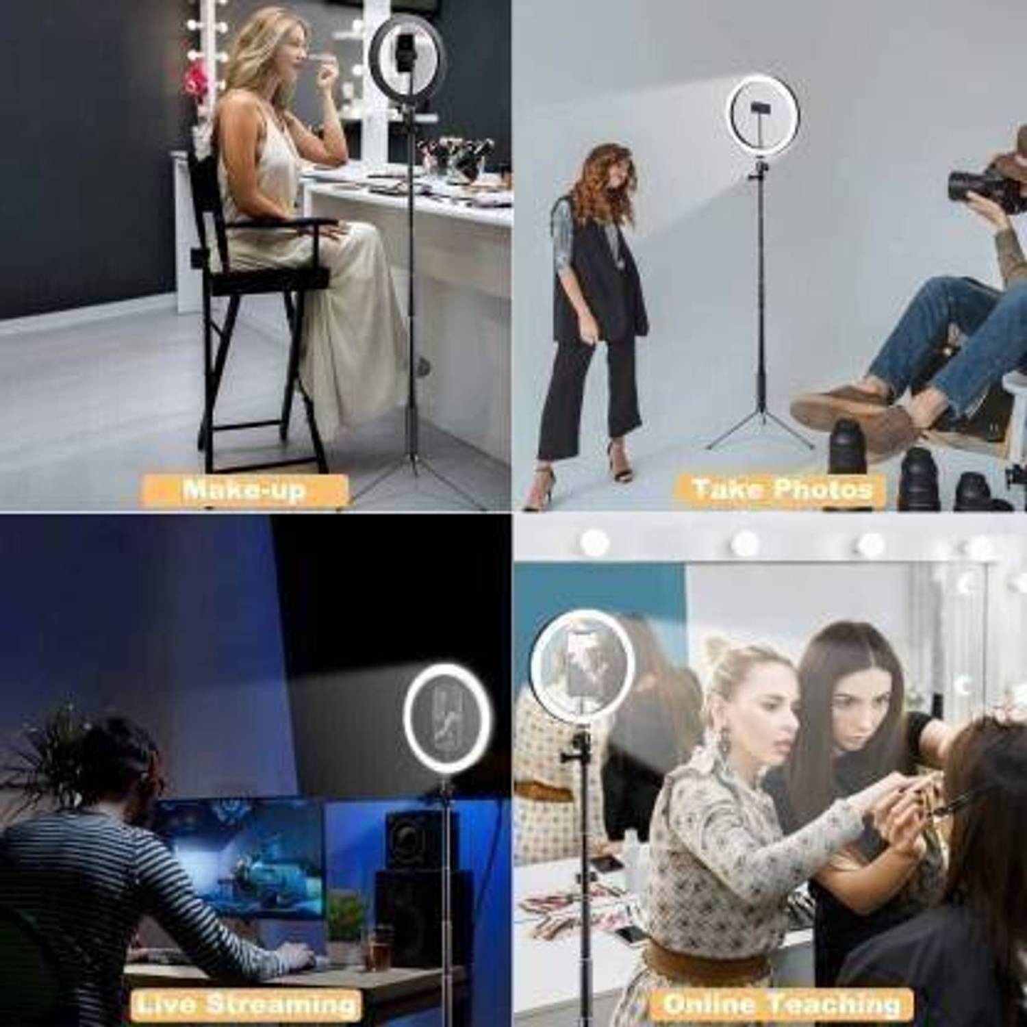 BESTFLY 10 inch LED Selfie Ring Light with Tripod Stand - Image 3