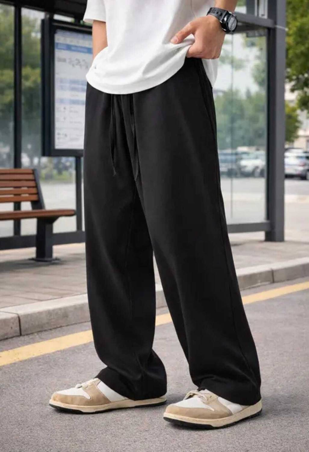 Ariicon Relaxed Men Black Trousers - Image 3