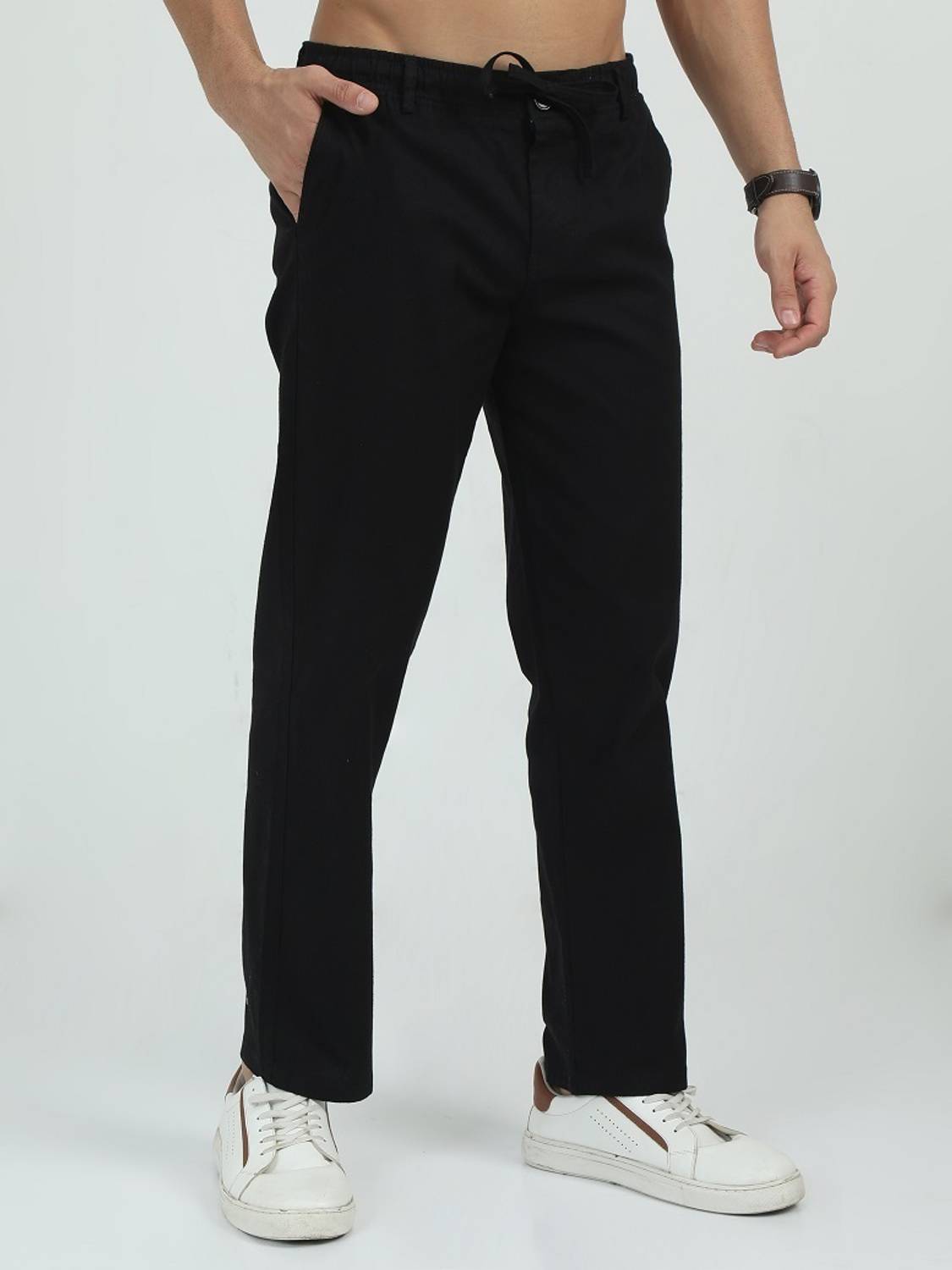 Bellaciao Men Black Relaxed Trousers - Image 3