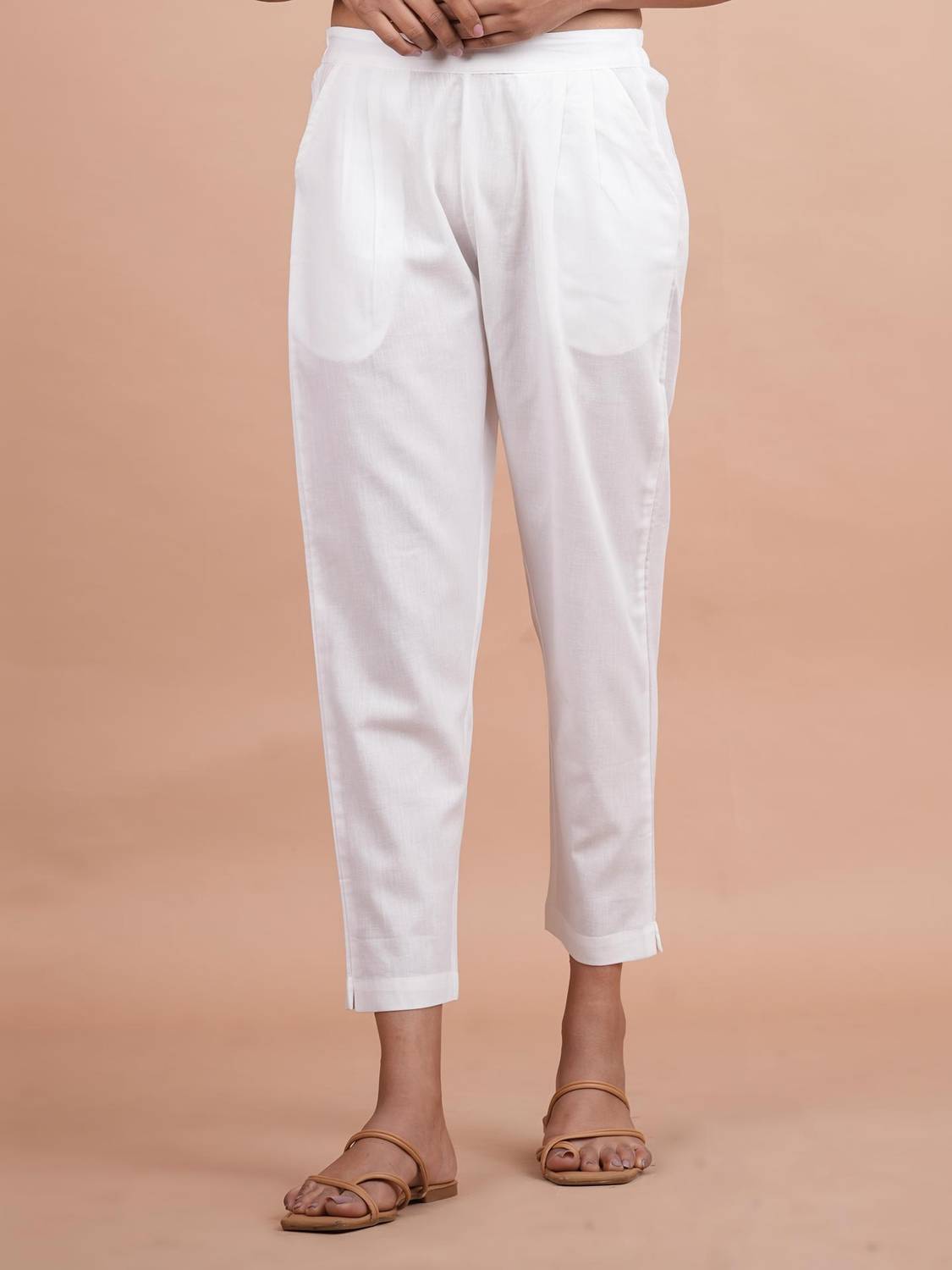 AlkaCreation Loose Fit Women White Trousers