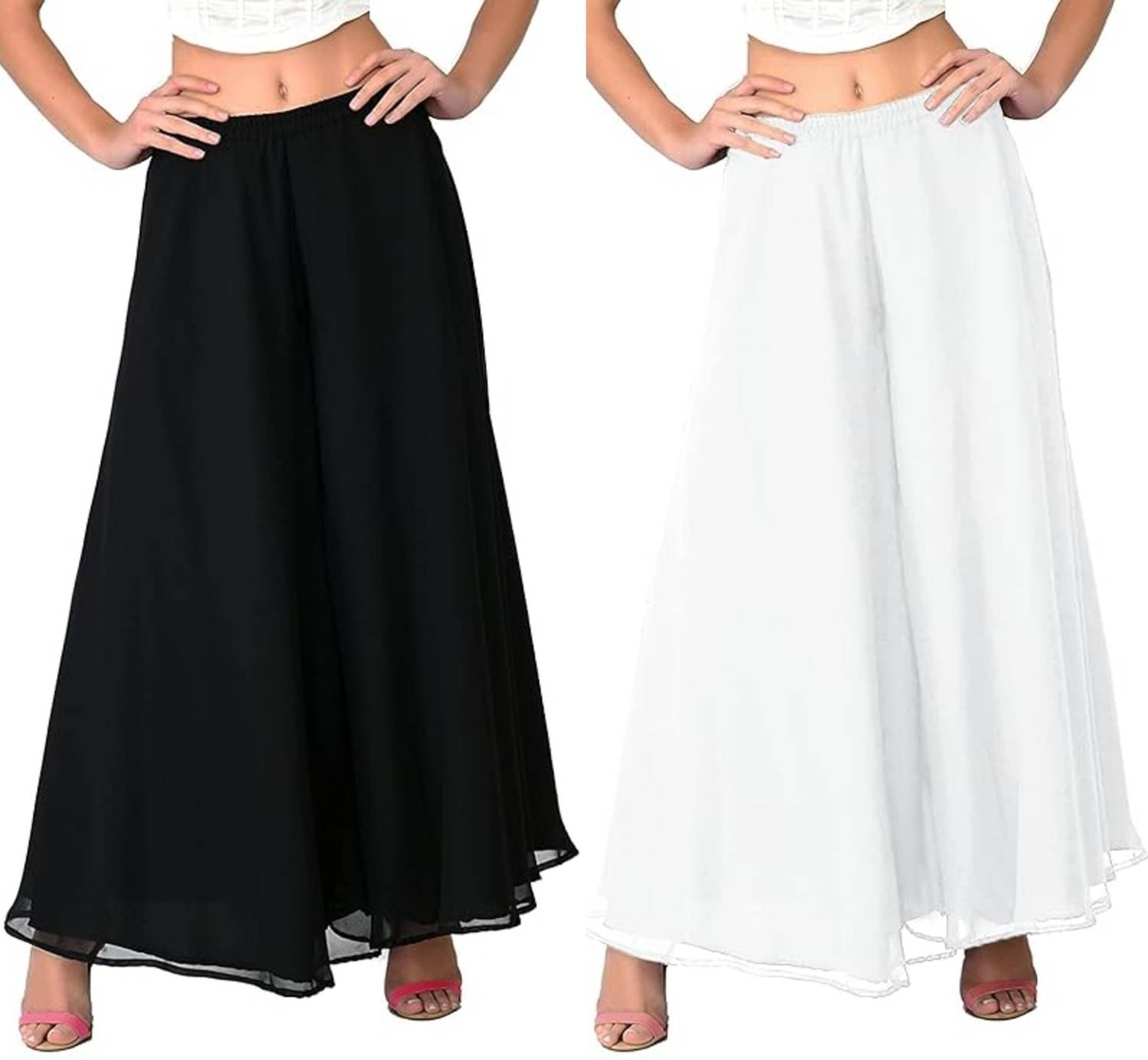 AFFLEON Flared Women Black Trousers