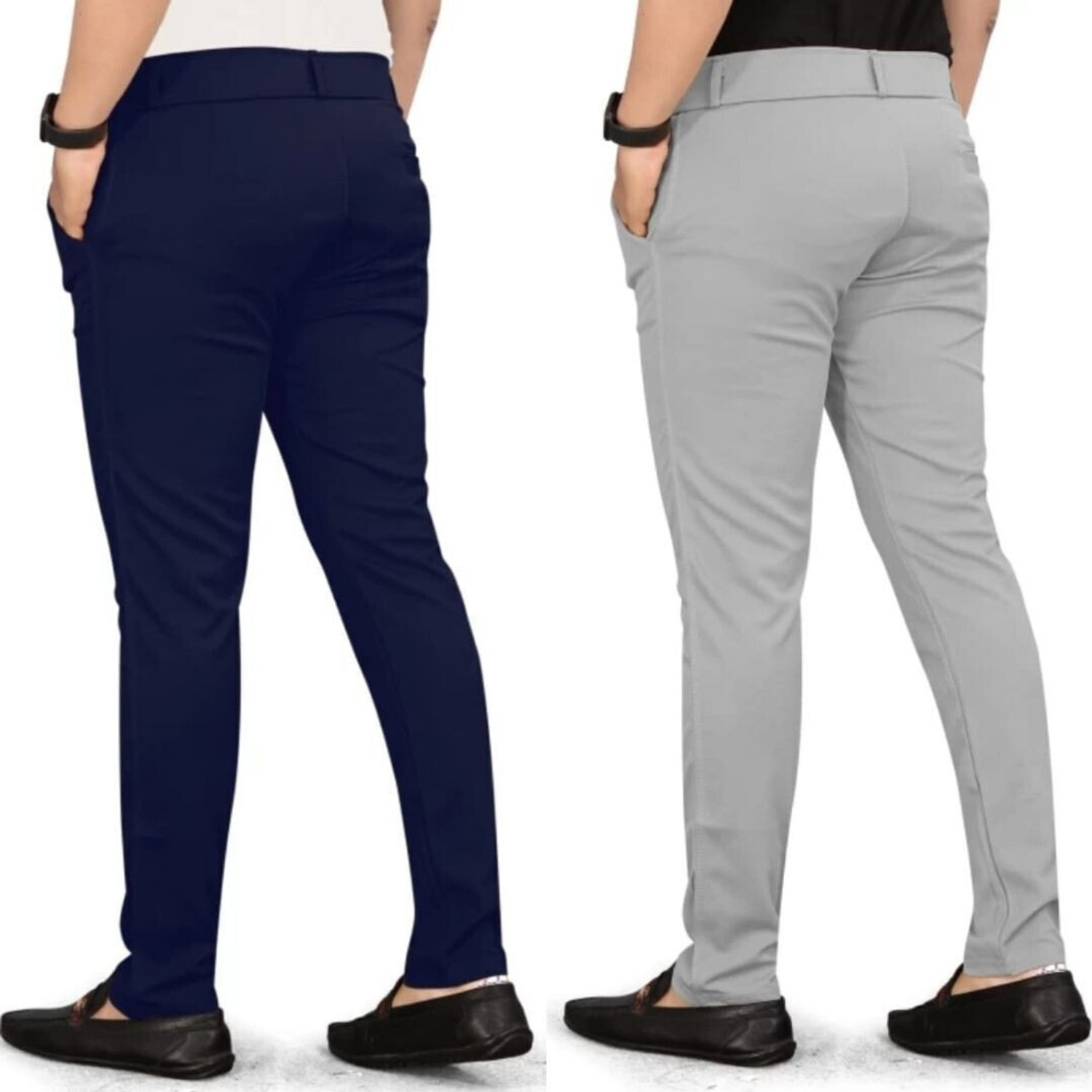 Image of ynam Relaxed Men Grey, Blue Trousers