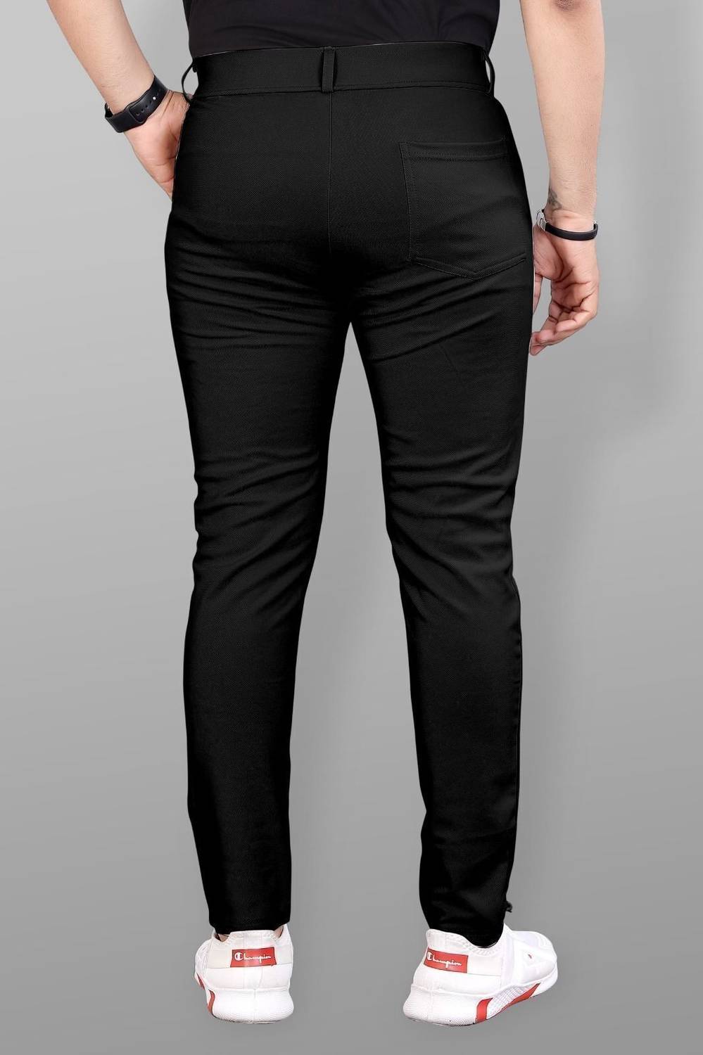 COMBRAIDED Slim Fit Black, Grey Trousers Pack of 2 - Image 3