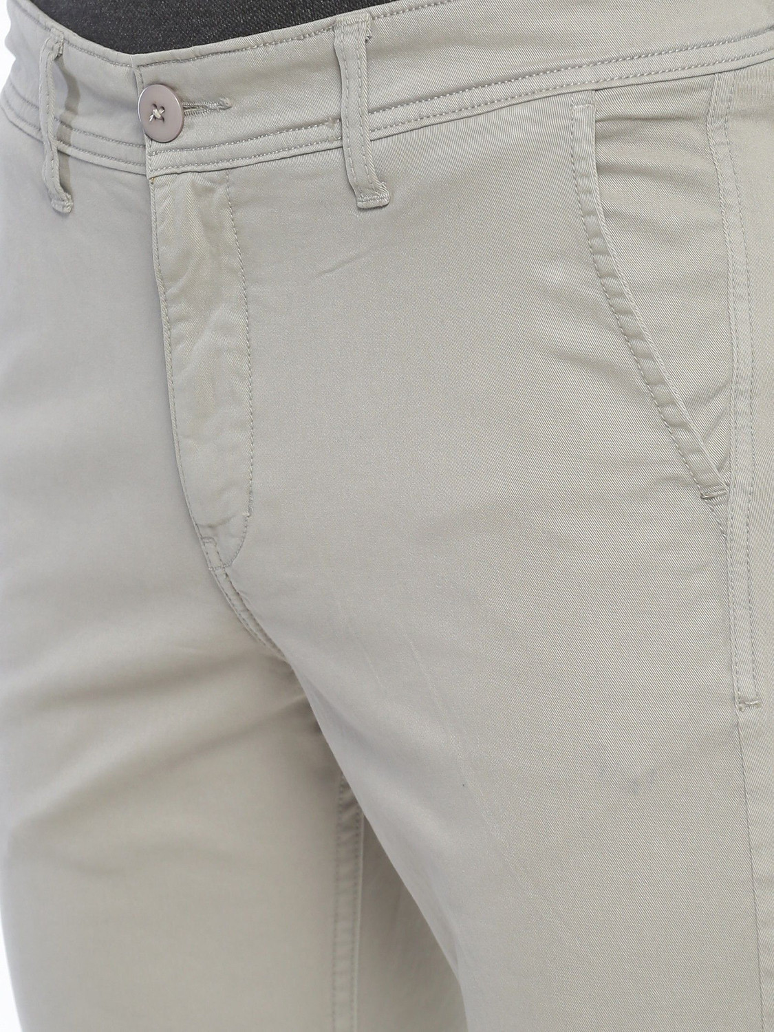 Image of VROJASS Slim Fit, Regular Fit Men Grey Trousers