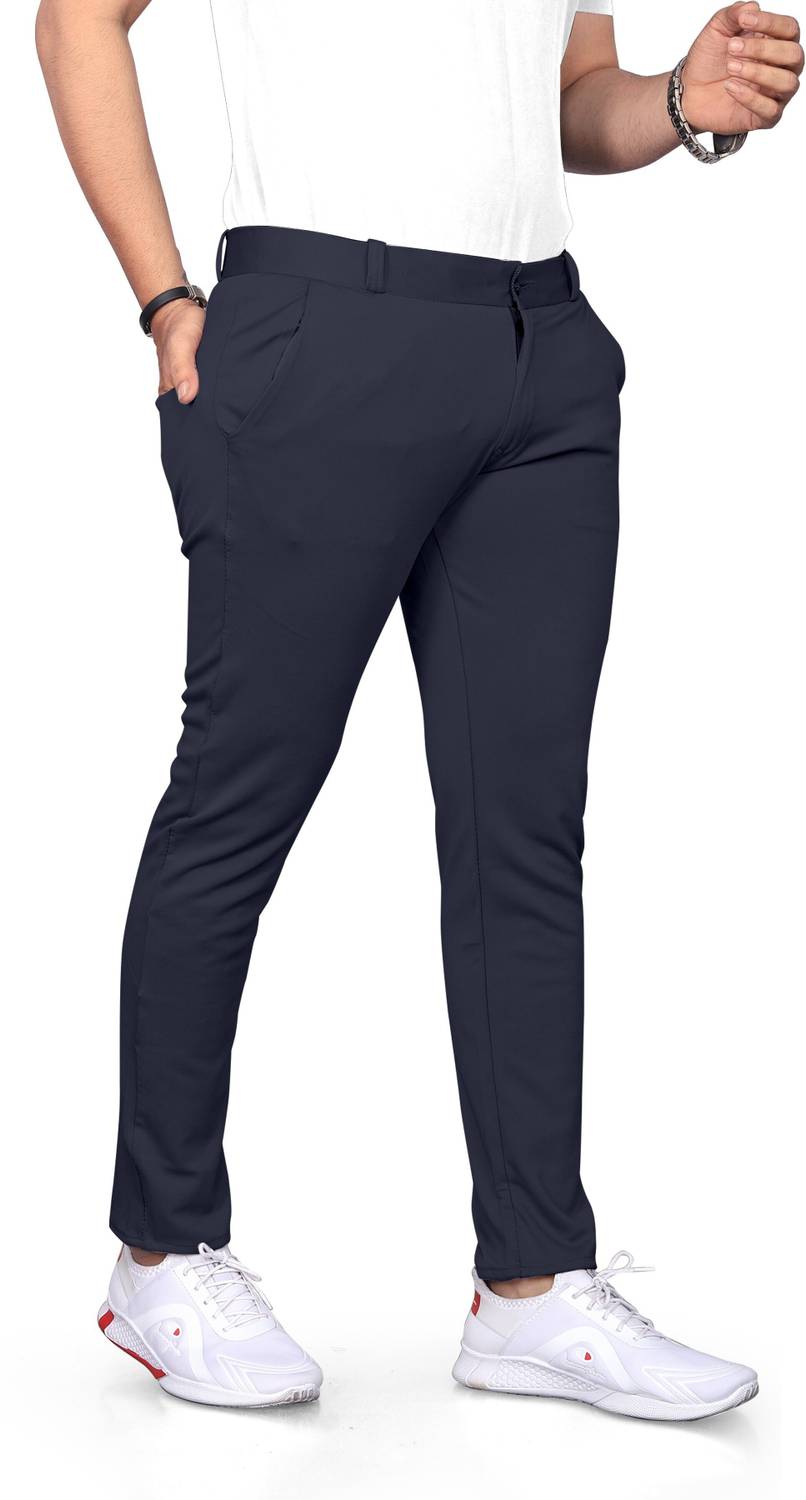 BAPASITARAM ENTERPRISE Slim Fit Men Blue Trousers