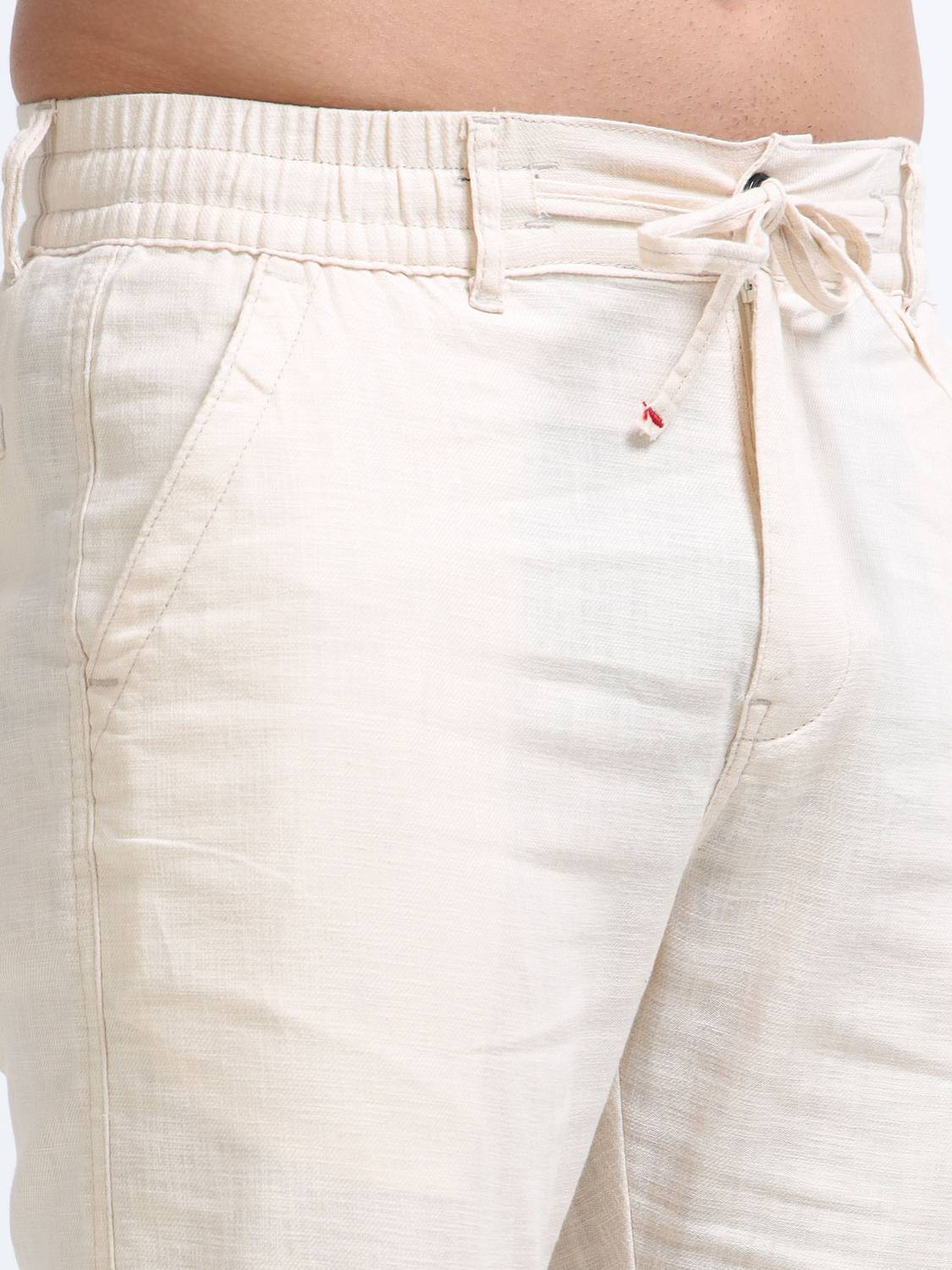 METRONAUT Straight Fit Men Cream Trousers - Image 4