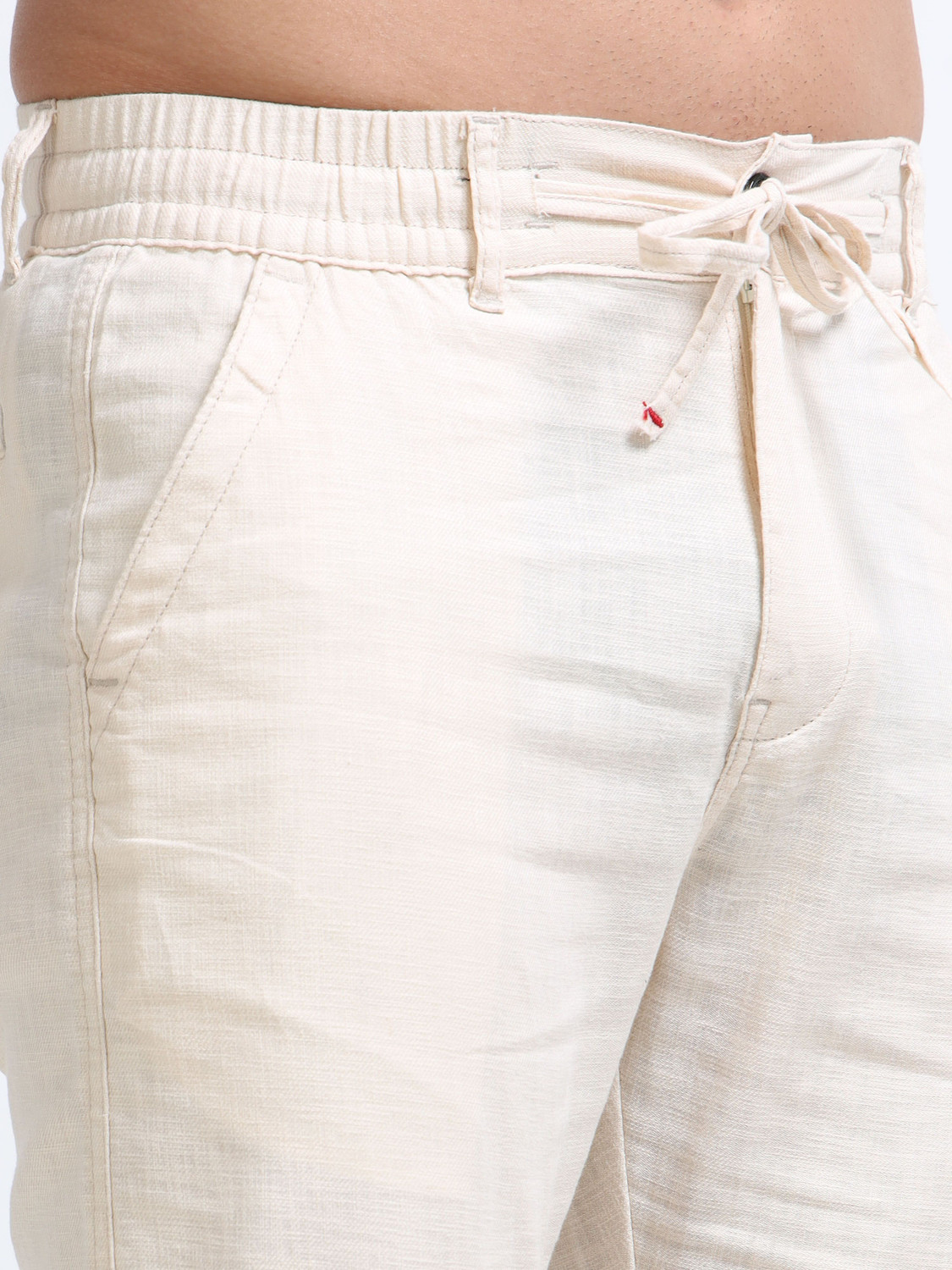 Image of METRONAUT Straight Fit Men Cream Trousers