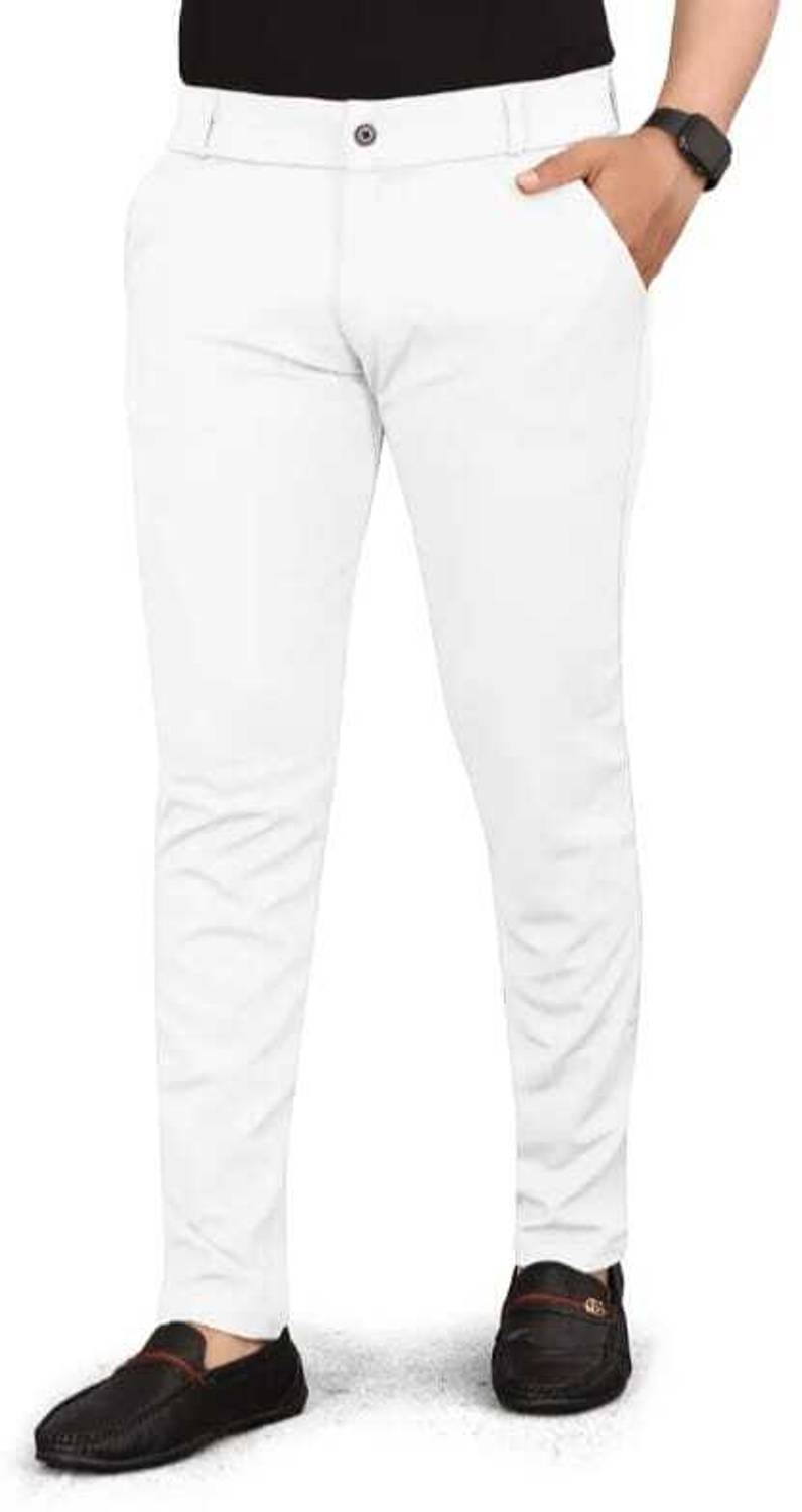 VidhiEnterprise Men White Trousers