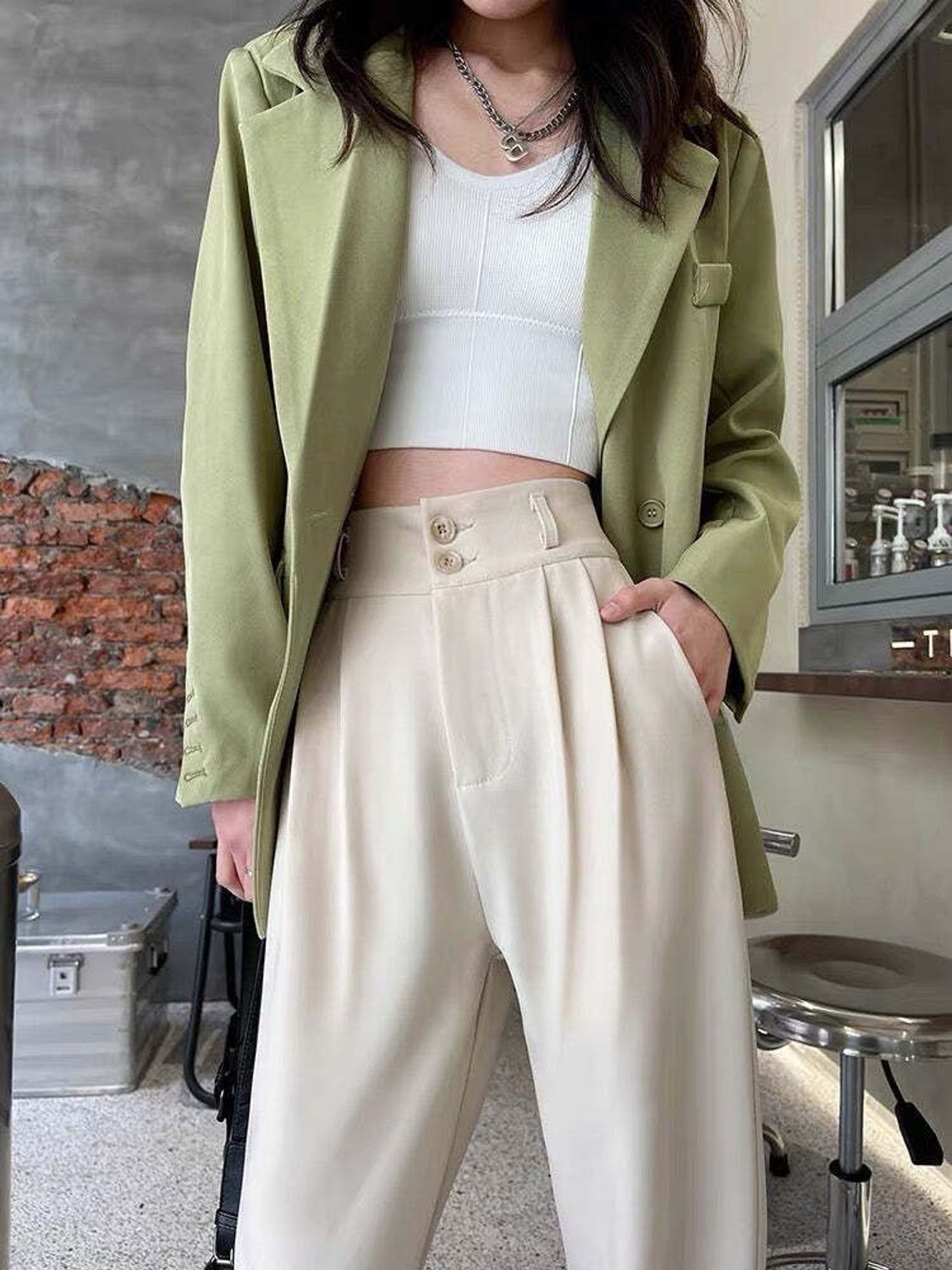 Image of KOTTY Relaxed Women White Trousers