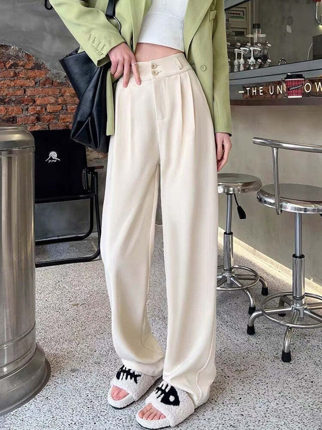 Image of KOTTY Relaxed Women White Trousers