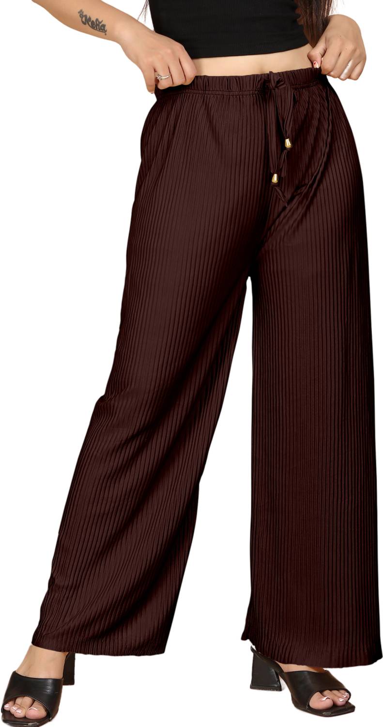 bhurkhiya Regular Fit Women Brown Trousers