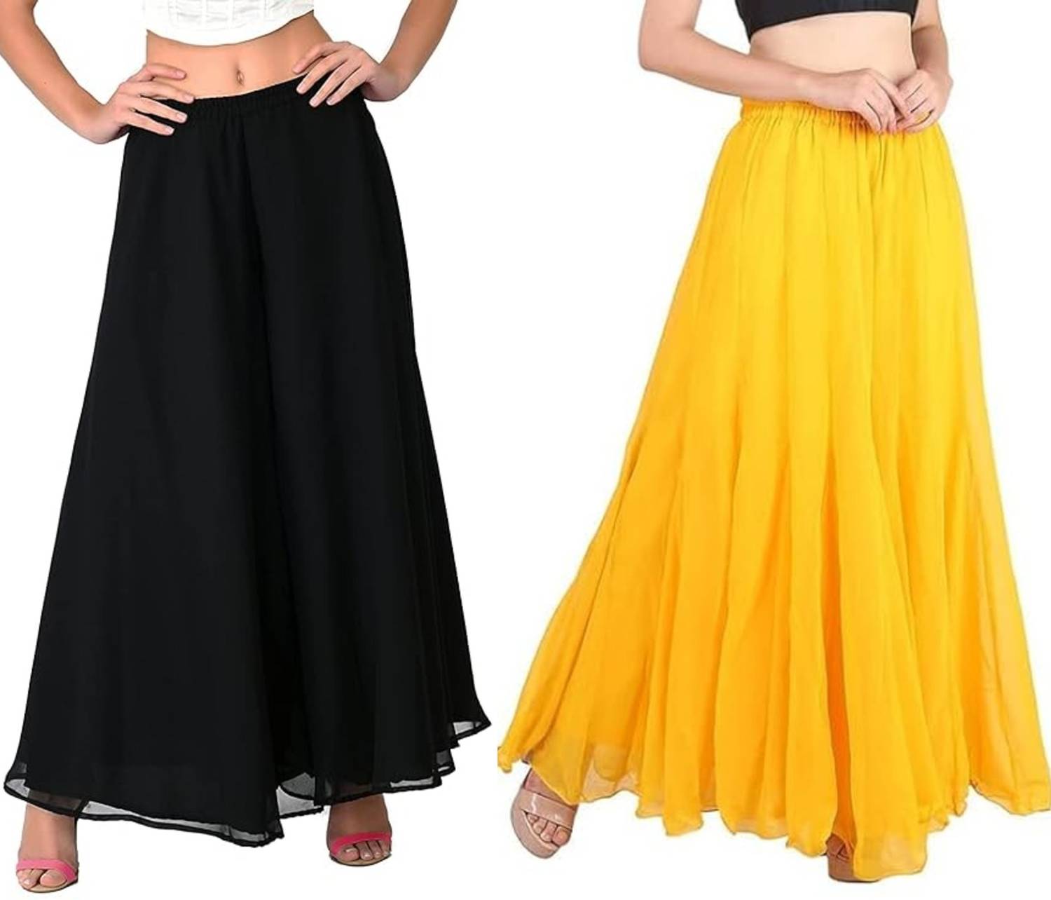 AFFLEON Flared Women Black Trousers