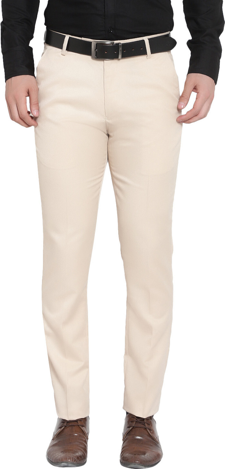 Image of Sucheh Gwalior Regular Fit Men Beige Trousers