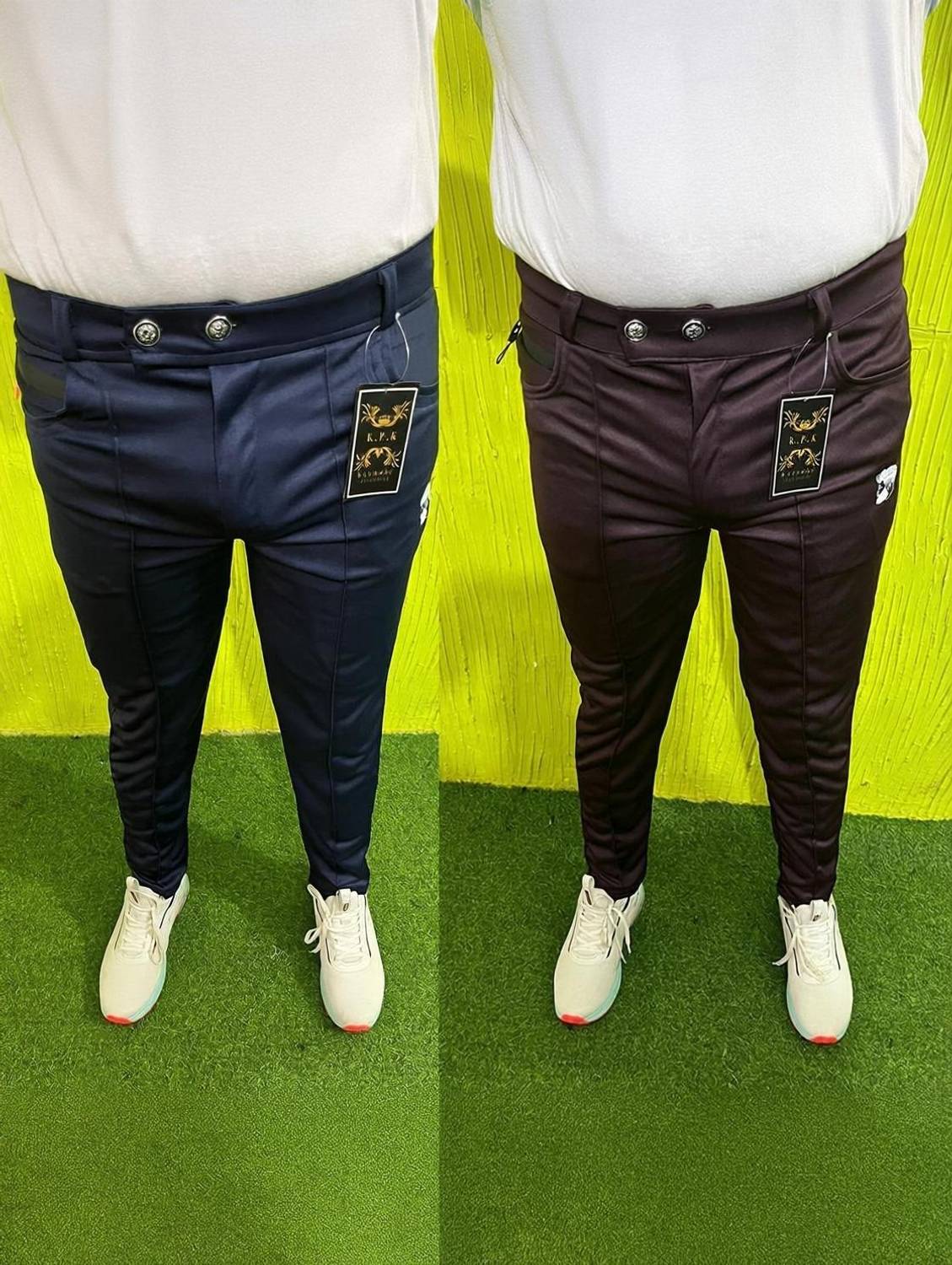 Achalnath Enterprises Regular Fit Men Blue, Purple Trousers
