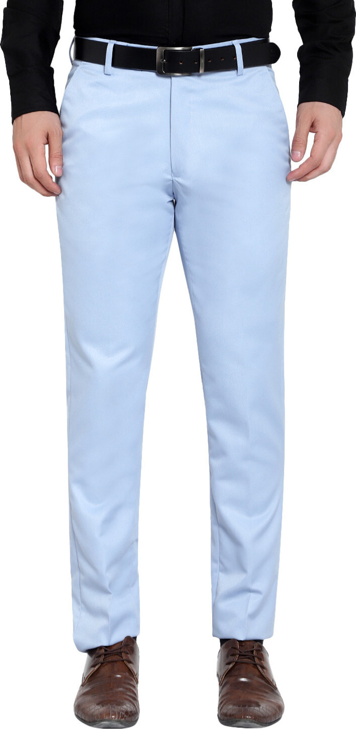 Image of Sucheh Gwalior Regular Fit Men Light Blue Trousers