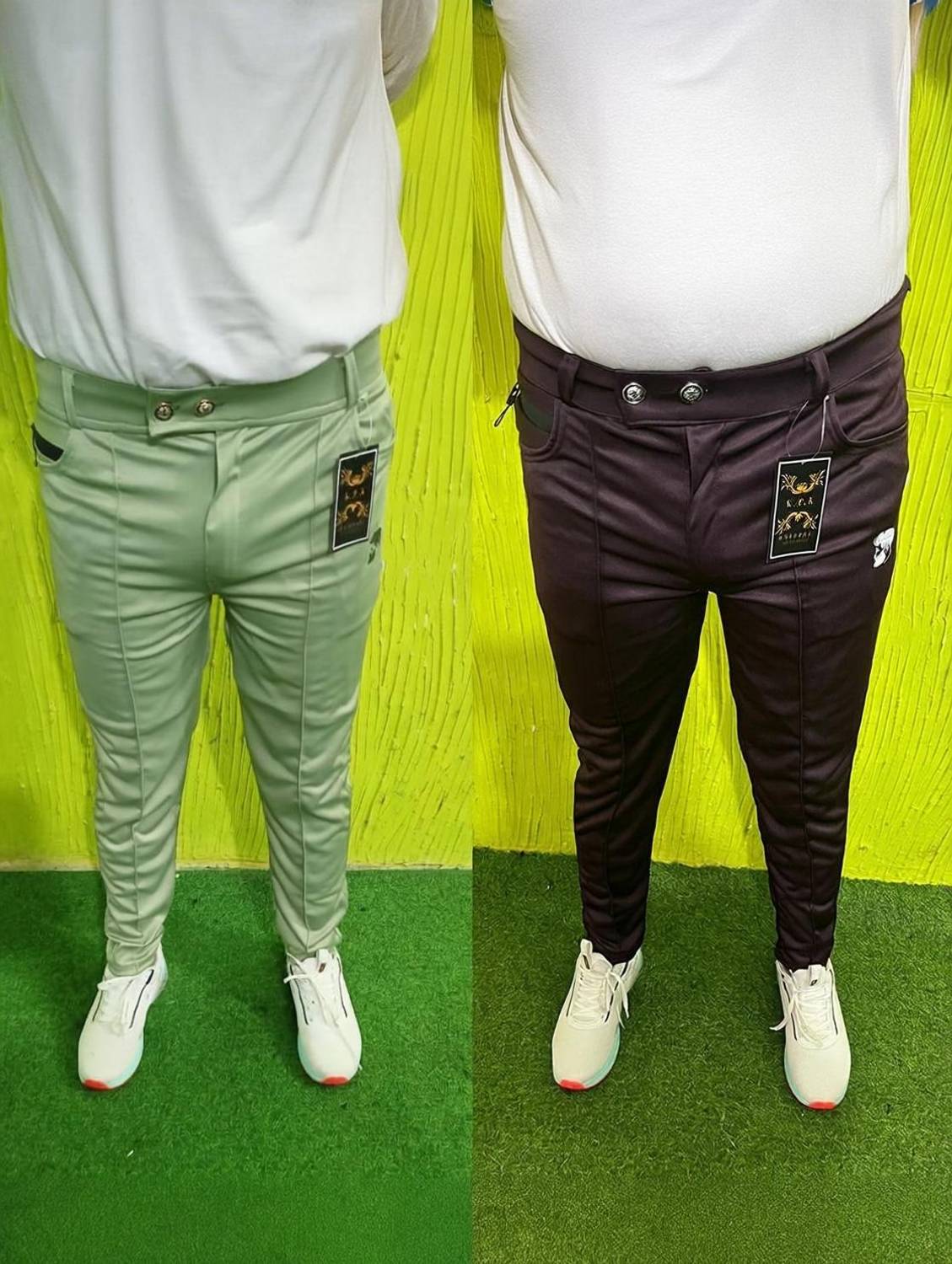 Achalnath Enterprises Regular Fit Men Green, Purple Trousers
