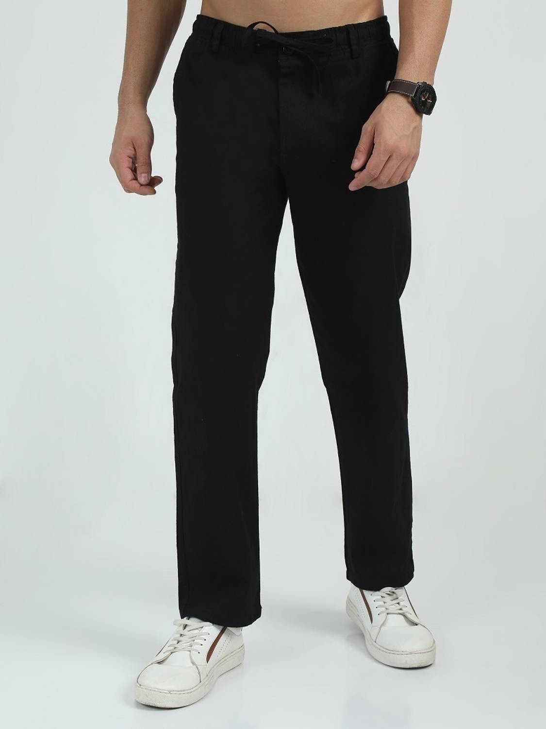 Bellaciao Men Black Relaxed Trousers - Image 1