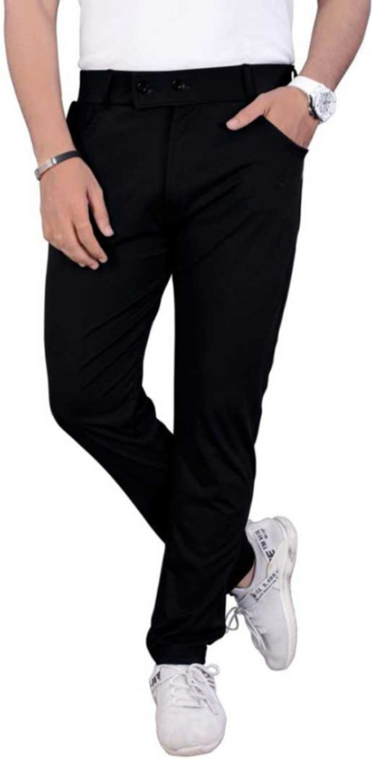 Image of DEEDAT TRENDS Regular Fit Men Black Trousers