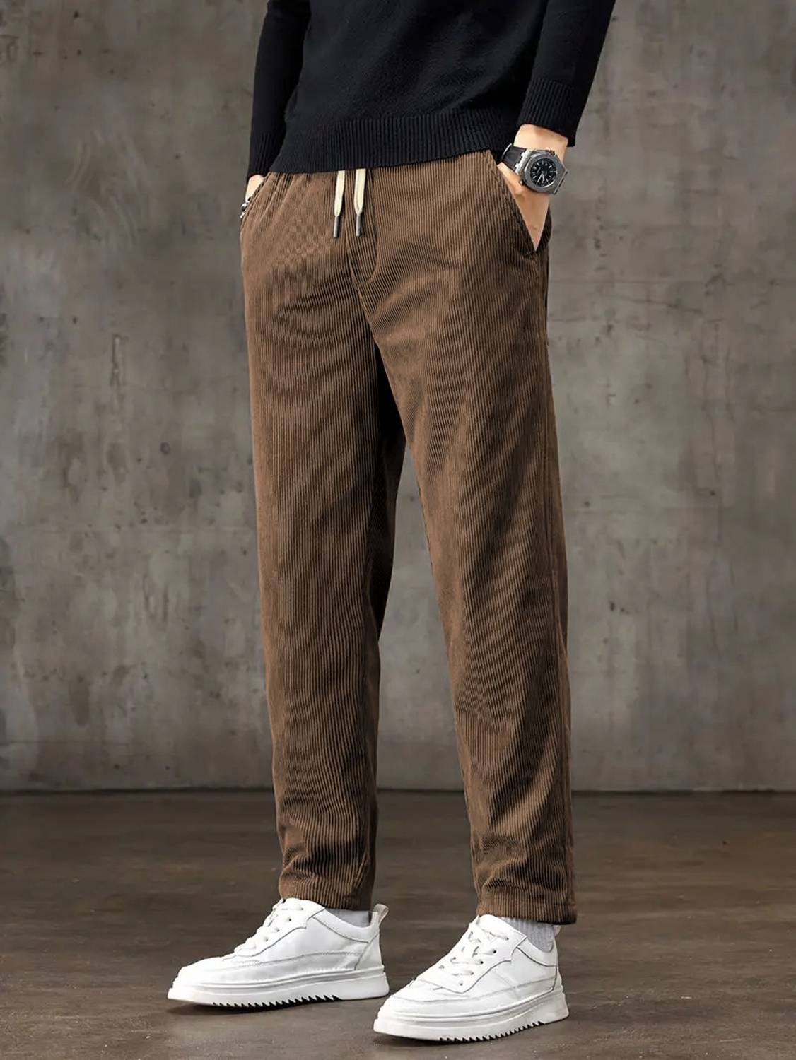 JexPuti Regular Fit Men Brown Trousers - Image 4