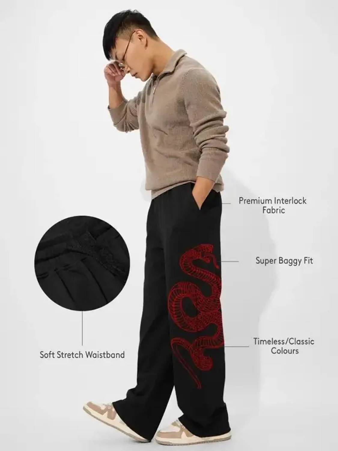 Clothy Printed Men Black Track Pants - Image 4