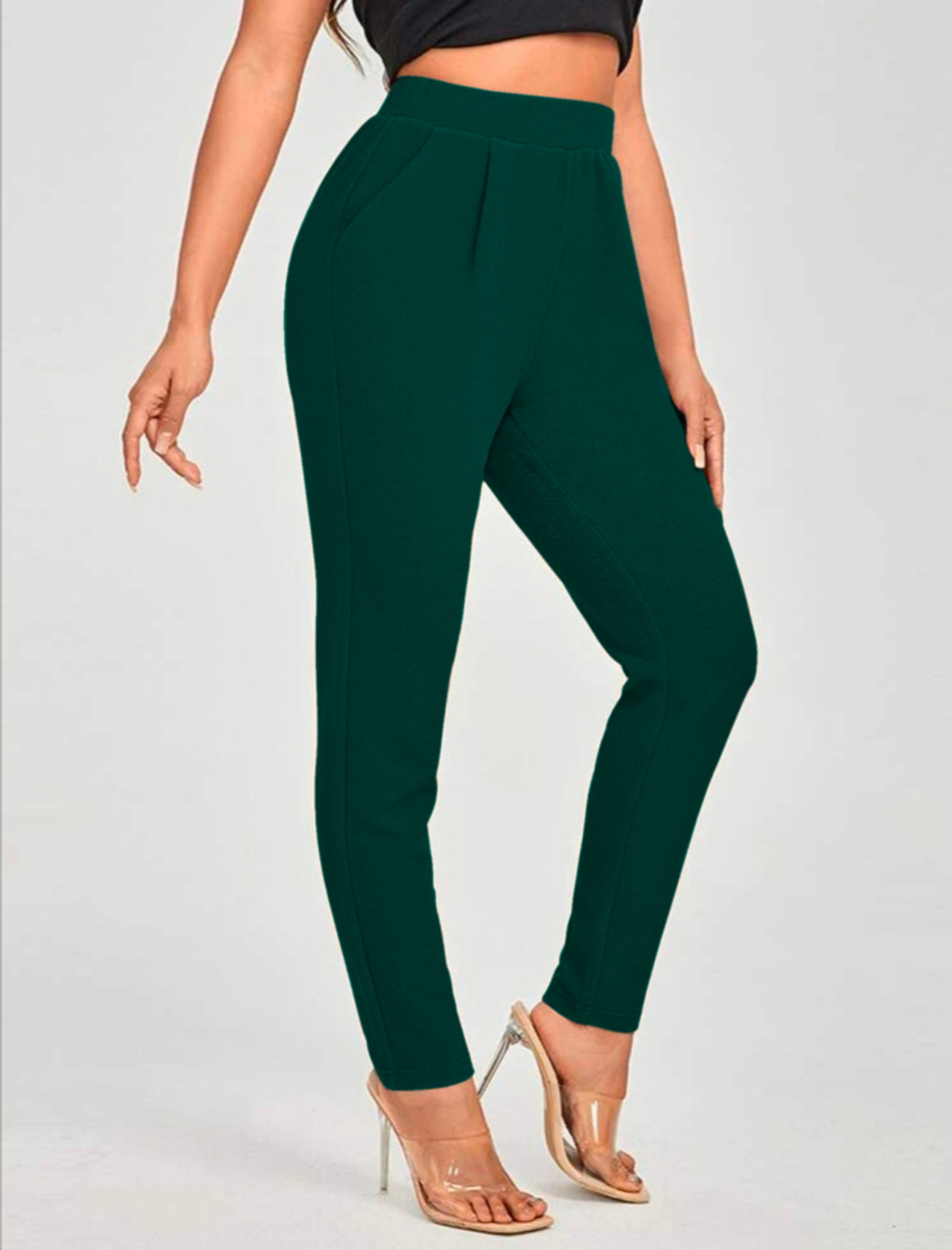 Image of Dream Beauty Fashion Regular Fit Women Dark Green Trousers