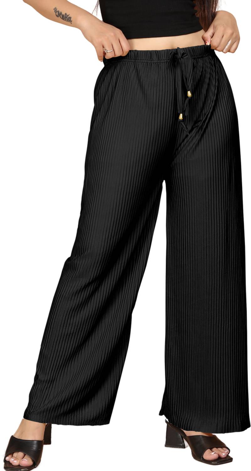 bhurkhiya Regular Fit Women Black Trousers