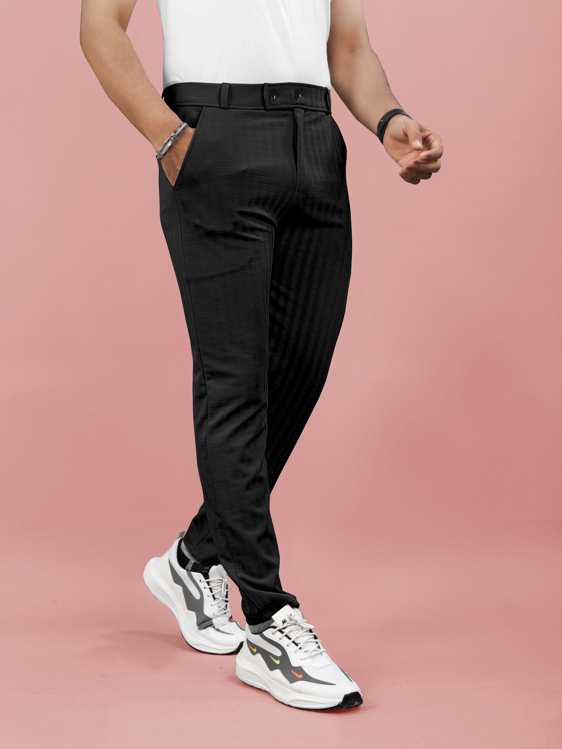 Image of Flicfol Regular Fit Men Black Trousers
