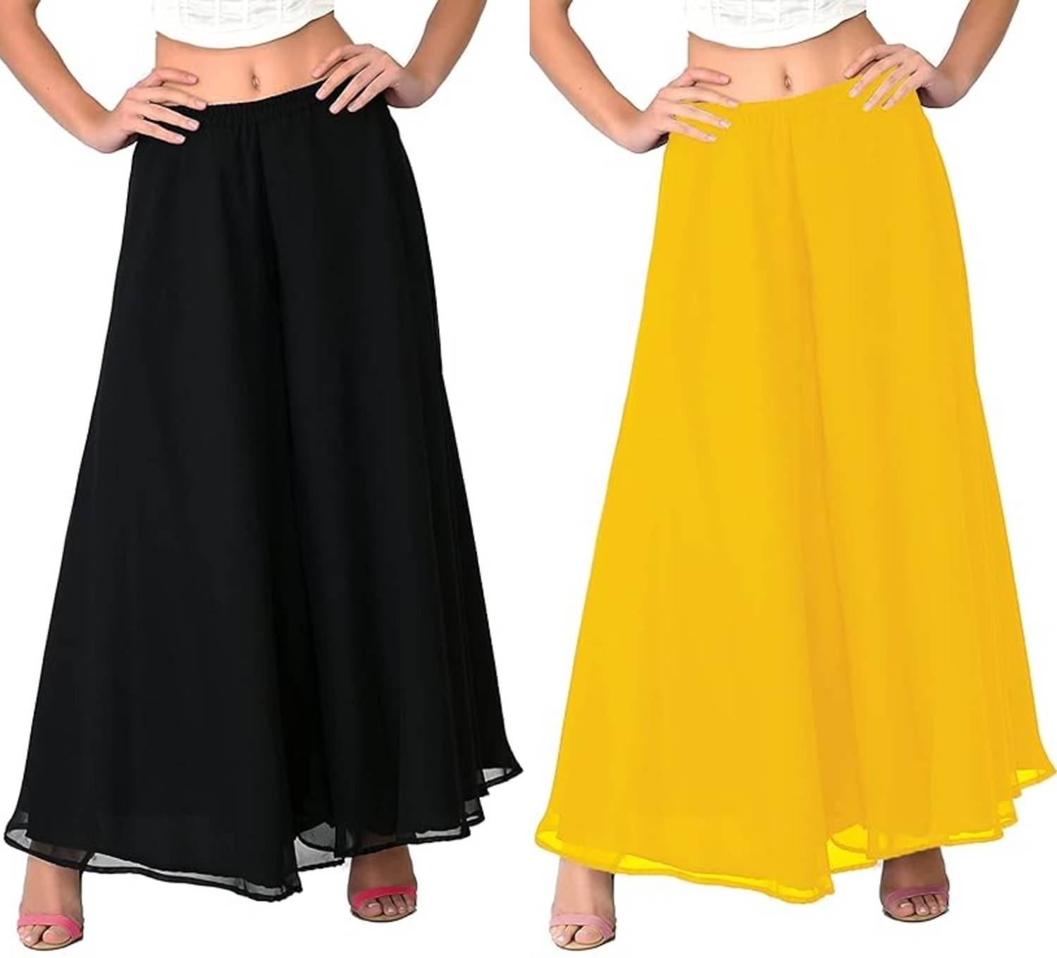 AFFLEON Flared Women Black Trousers