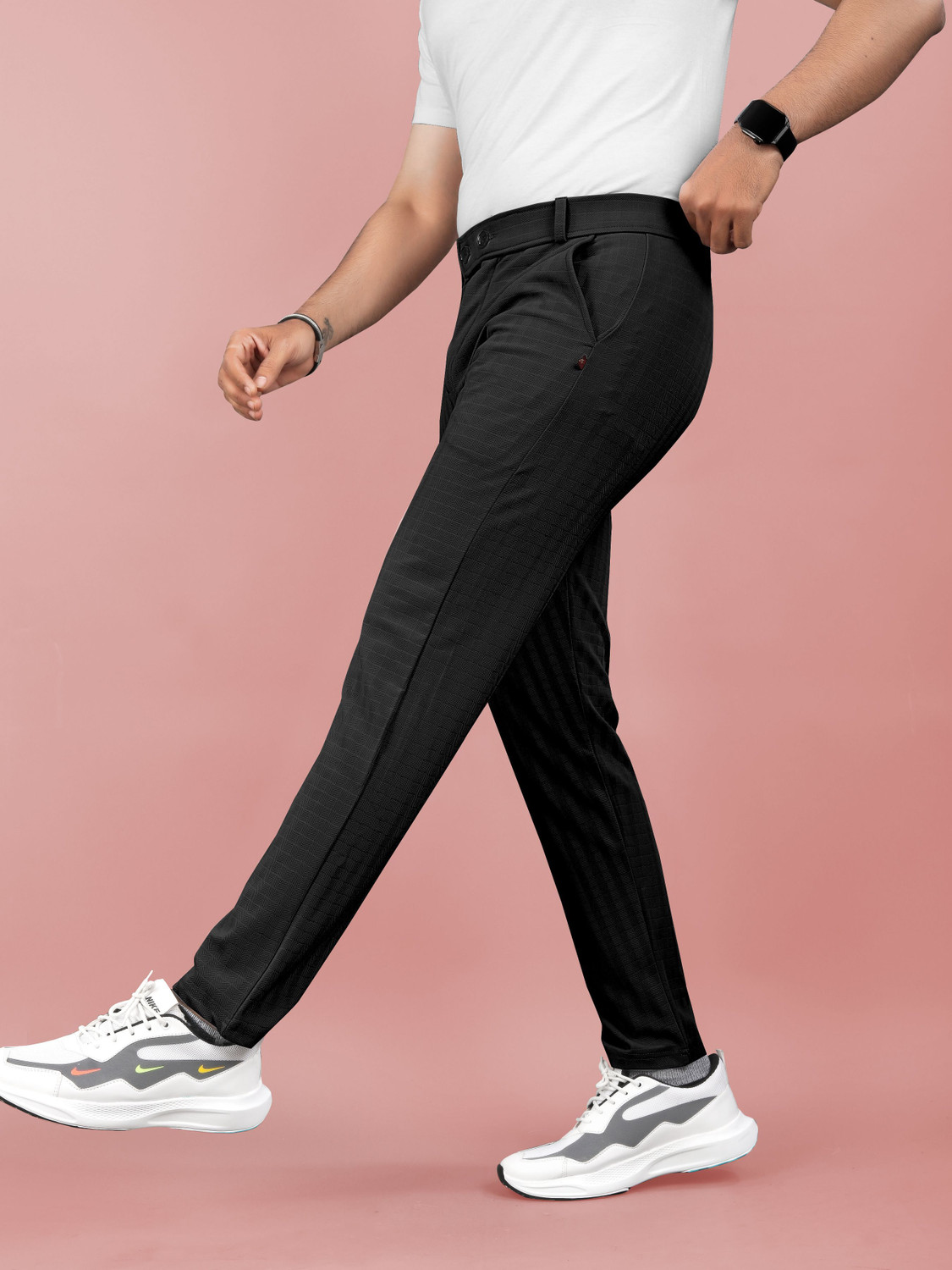 Image of Flicfol Regular Fit Men Black Trousers