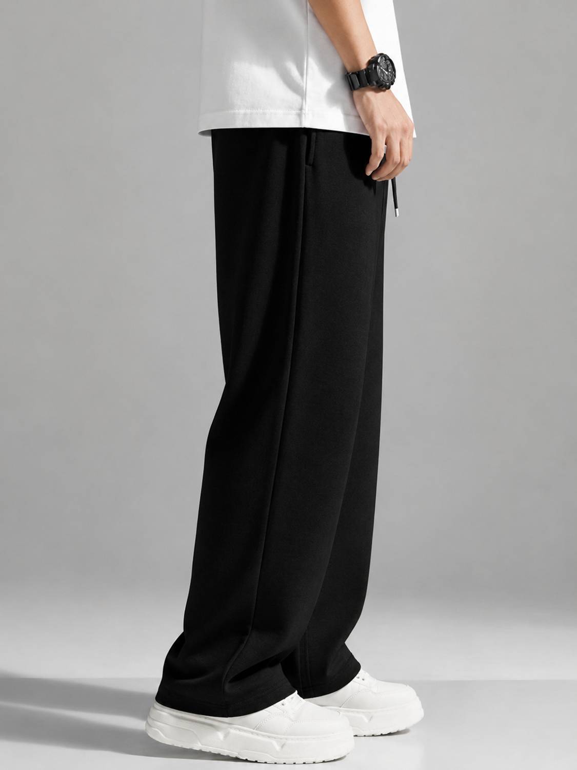 WEVOK WEAR Loose Fit Men Black Trousers - Image 3